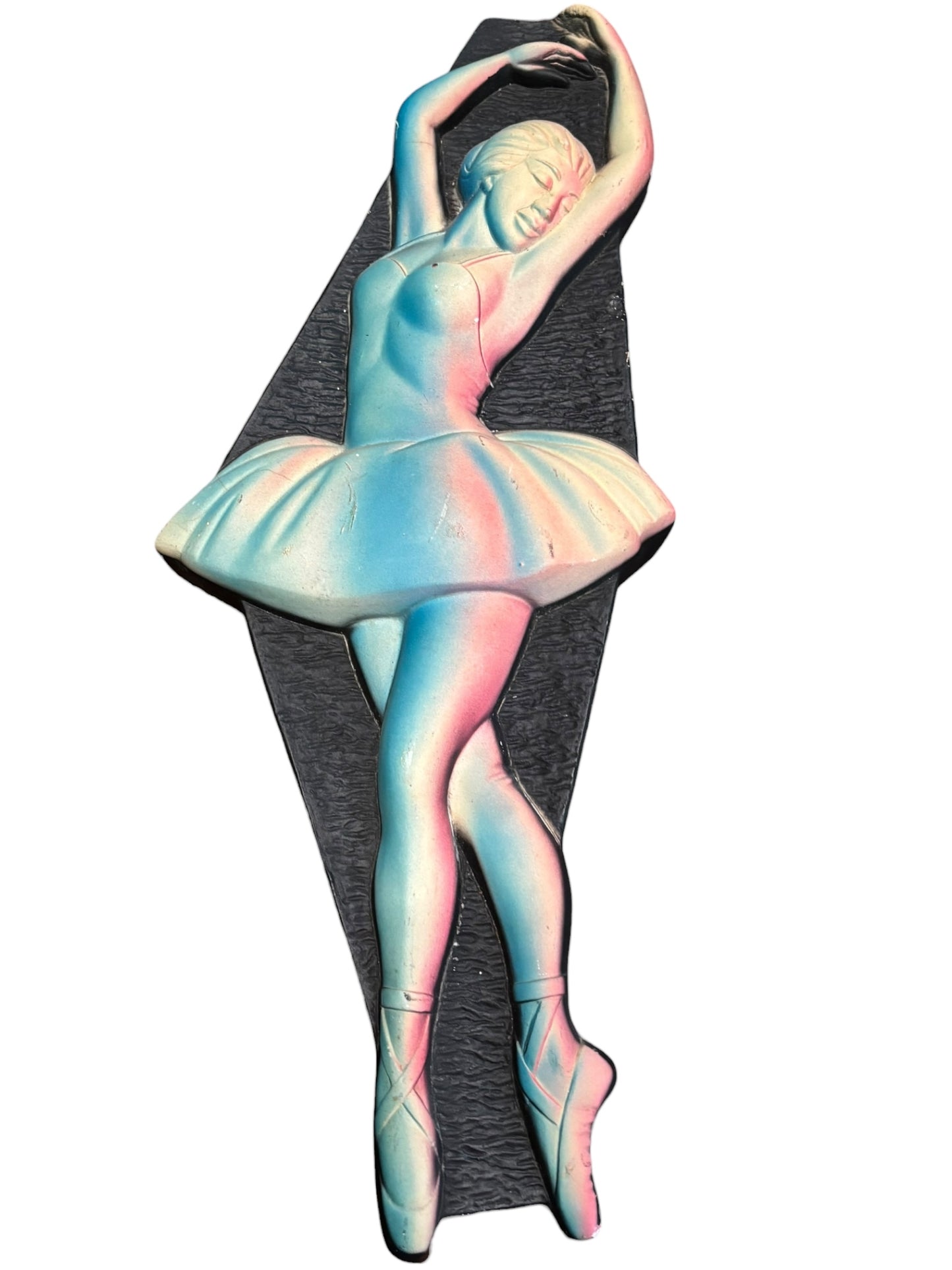 Set of 3 1960s MCM Colorful Ballerinas Chalkware Figurines Wall Decor Miller Studios 14”