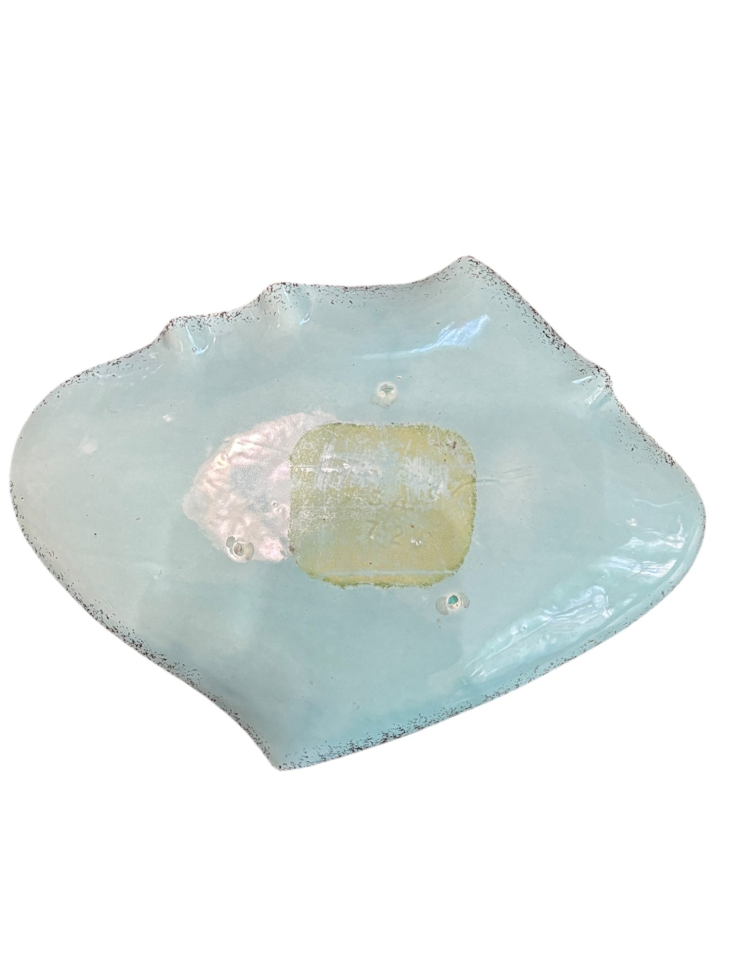 MCM Vintage Turquoise and Gold Atomic Starburst Ashtray 12.5” long