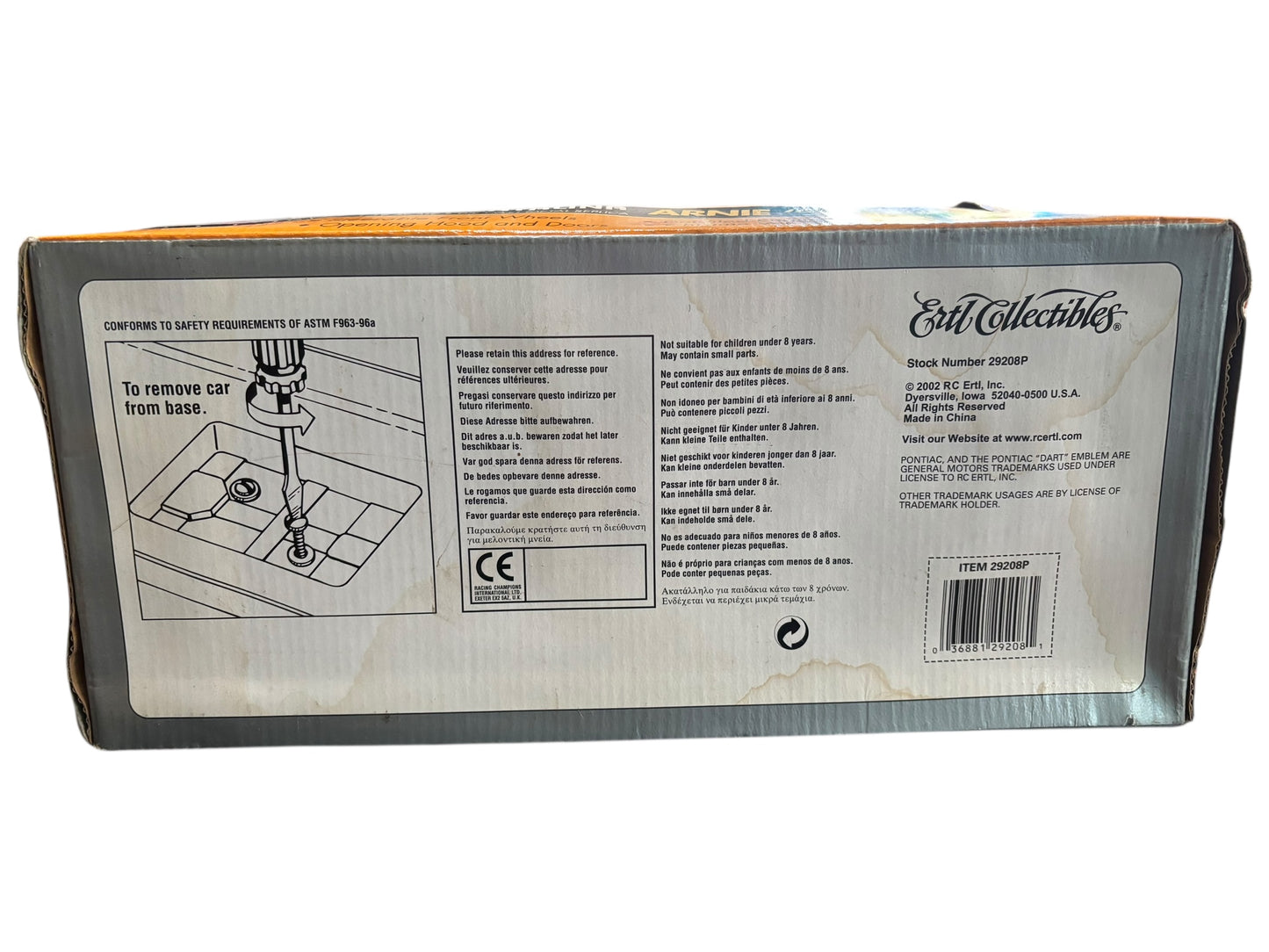 Arnie “The Farmer” Beswick Signed 1962 Catalina Limited Edition Collectors Car By Ertl Collectibles