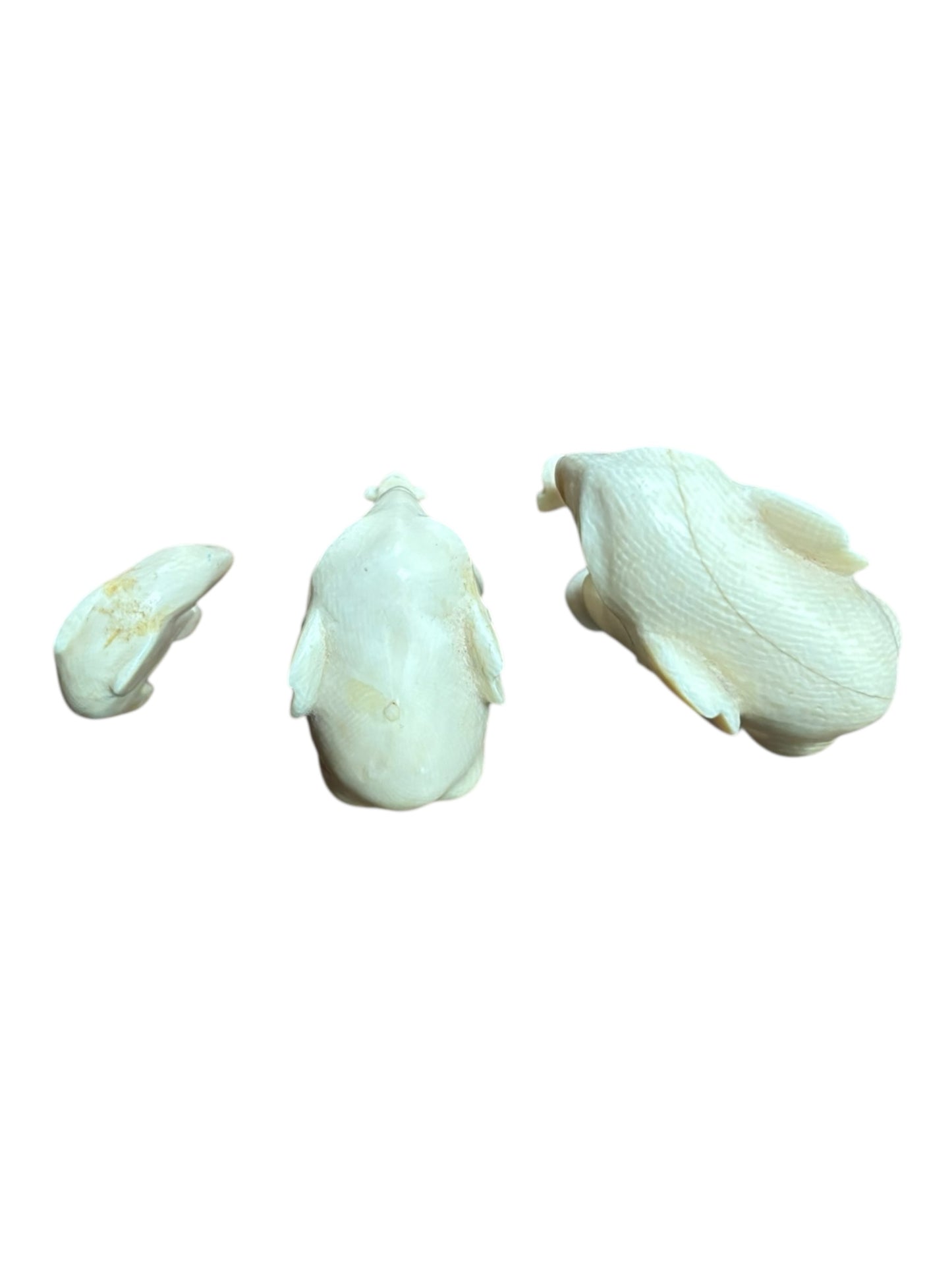 Set of Bone Elephant Family Figurines 2.25” tall