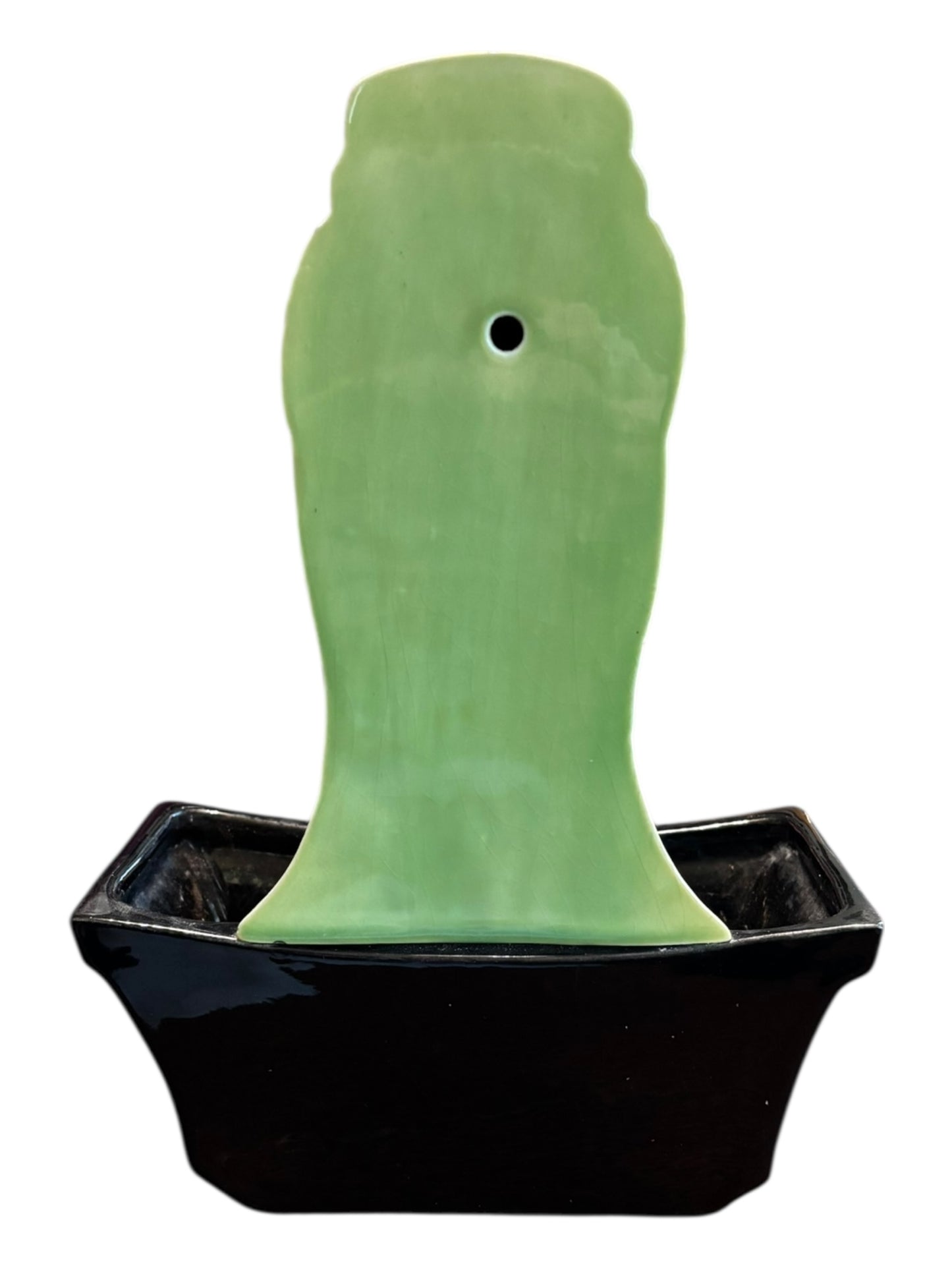 MCM Green Goddess Wall Pocket / Tabletop Planter With Neck Rings & Crown 10.5”
