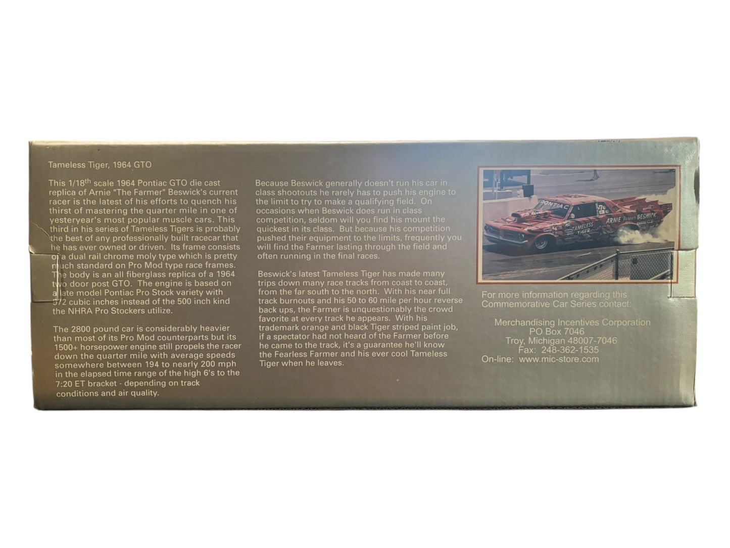 Arnie “The Farmer” Beswick Signed 1964 Pontiac GTO Limited Edition Collectors Car by Sun Star