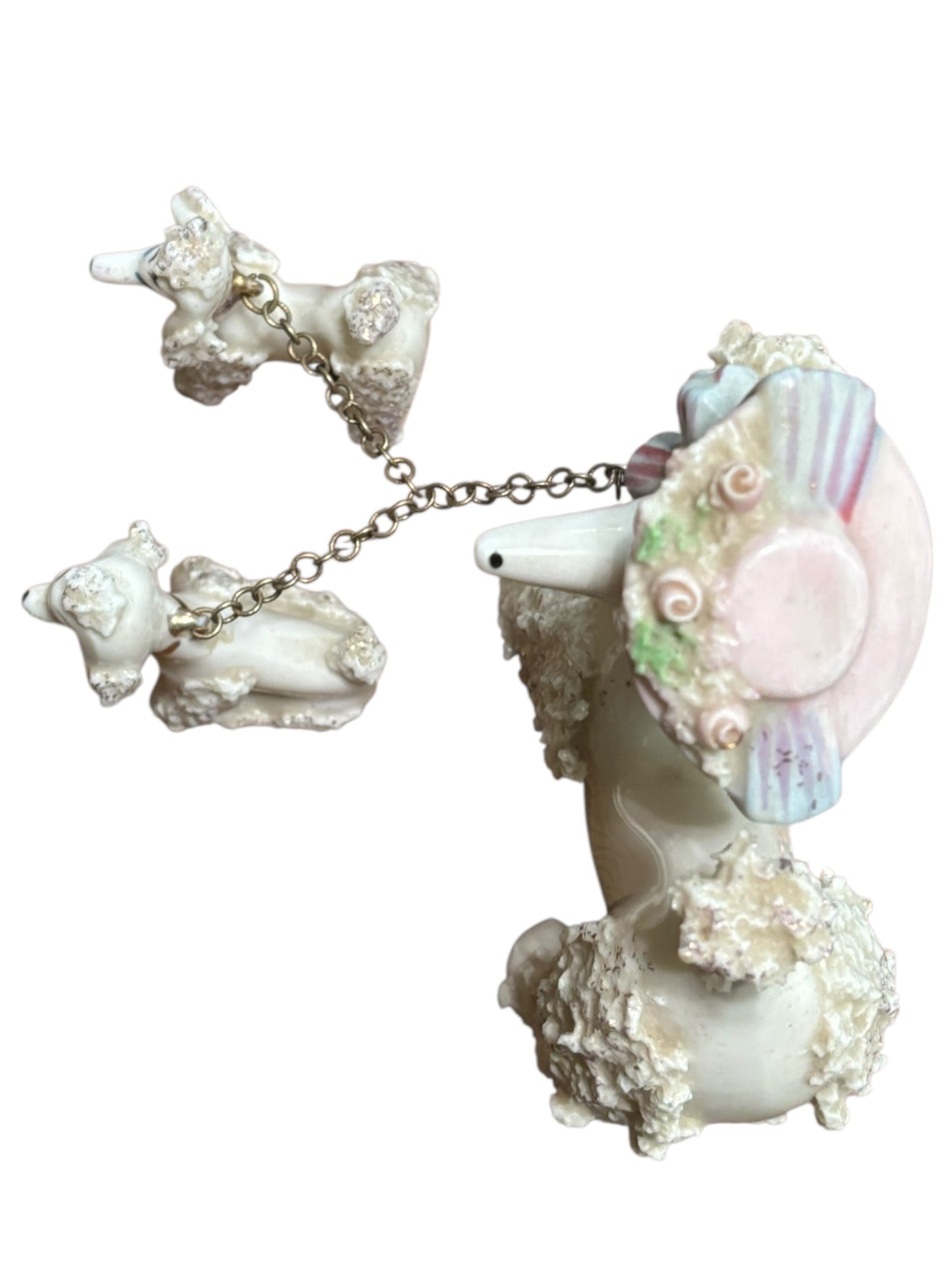 Vintage Spaghetti Poodles, Pups With Chains 5” & 2.5”