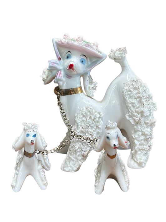 Vintage Spaghetti Poodles, Pups With Chains 5” & 2.5”