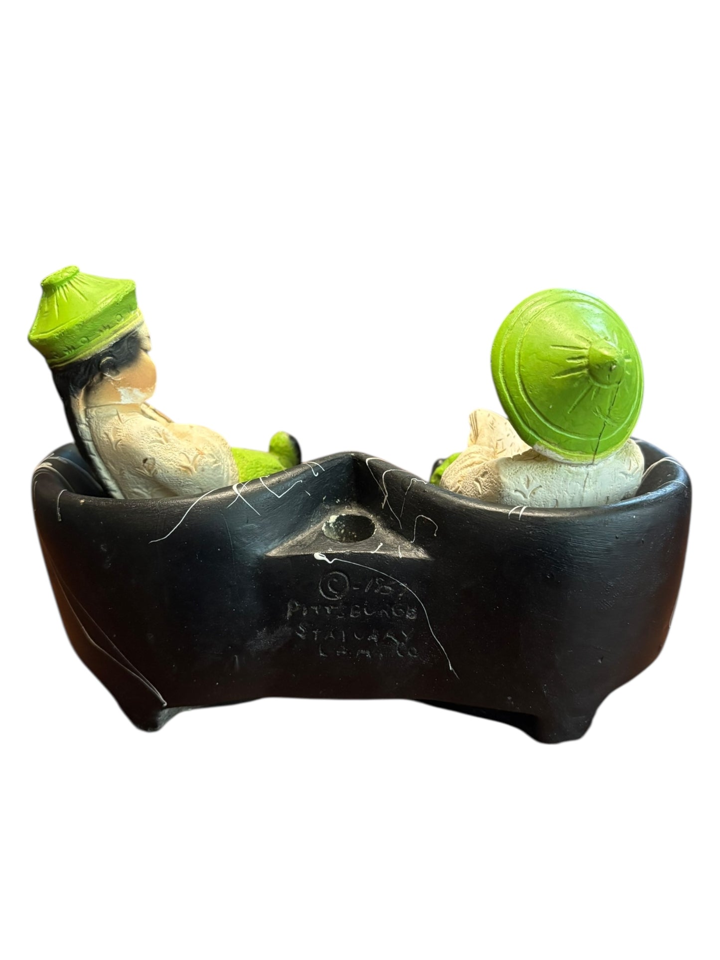 Vintage 1950’s MCM Asian Children Figurines Sitting On Couch 5”