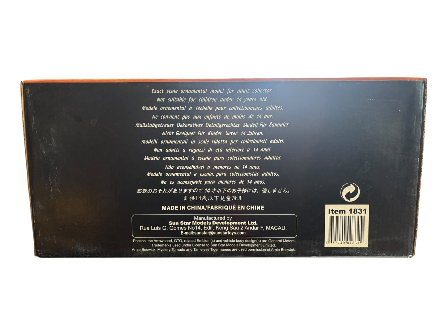 Arnie “The Farmer” Beswick Signed 1964 Pontiac GTO Limited Edition Collectors Car by Sun Star