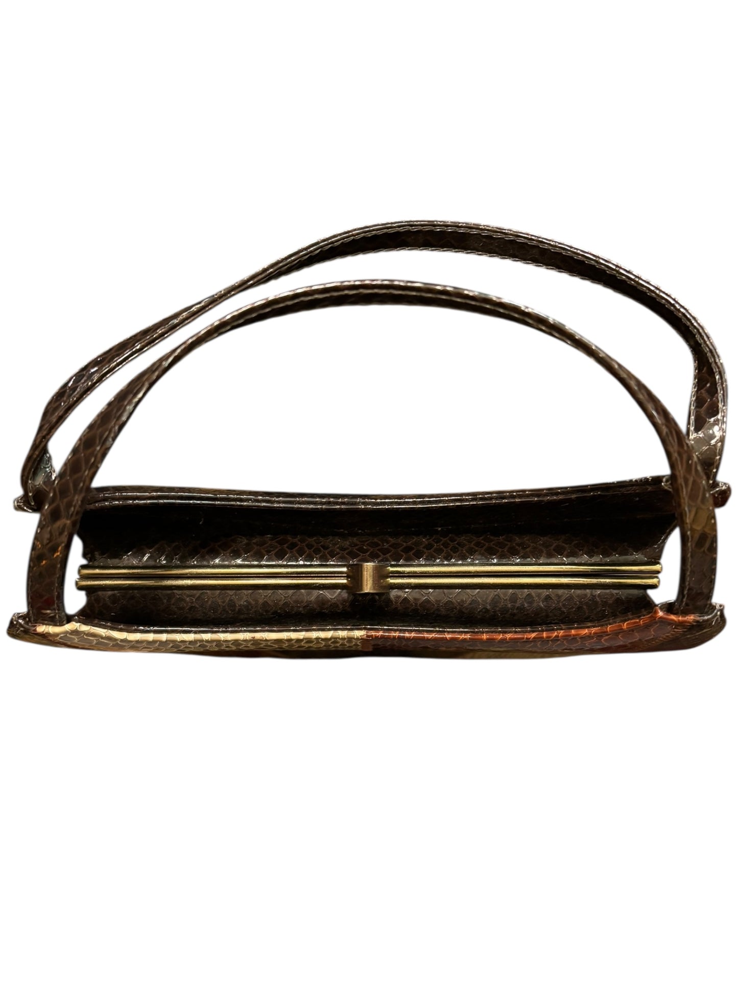 Vintage Patchwork Leather Purse Handbag 12” with Handles