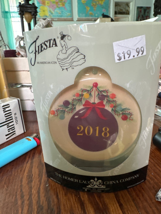 Fiesta Ornament Claret Christmas Bulb 2018