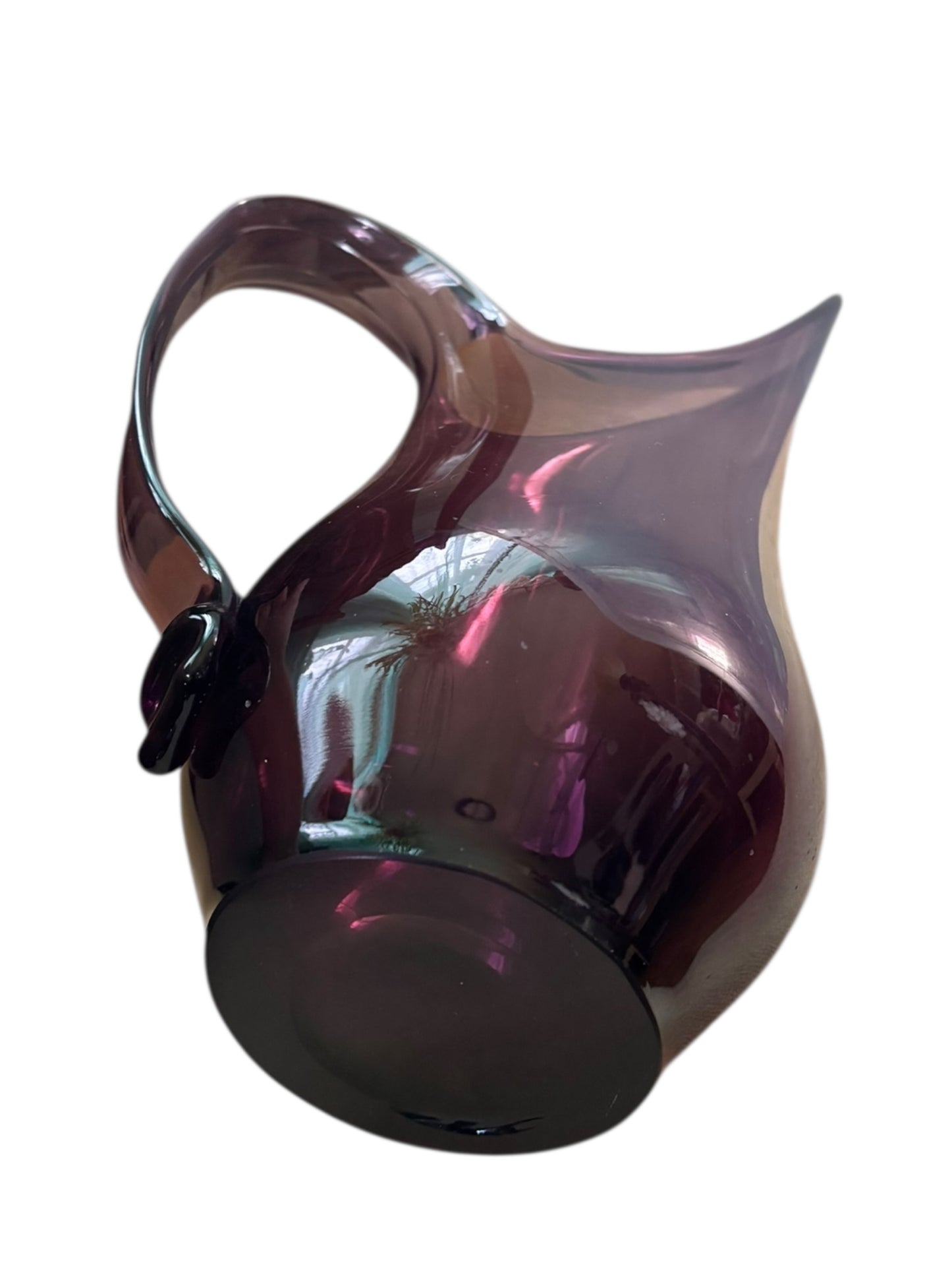 Vintage Viking Glass Purple Amethyst Swung Stretch Vase 13.5”