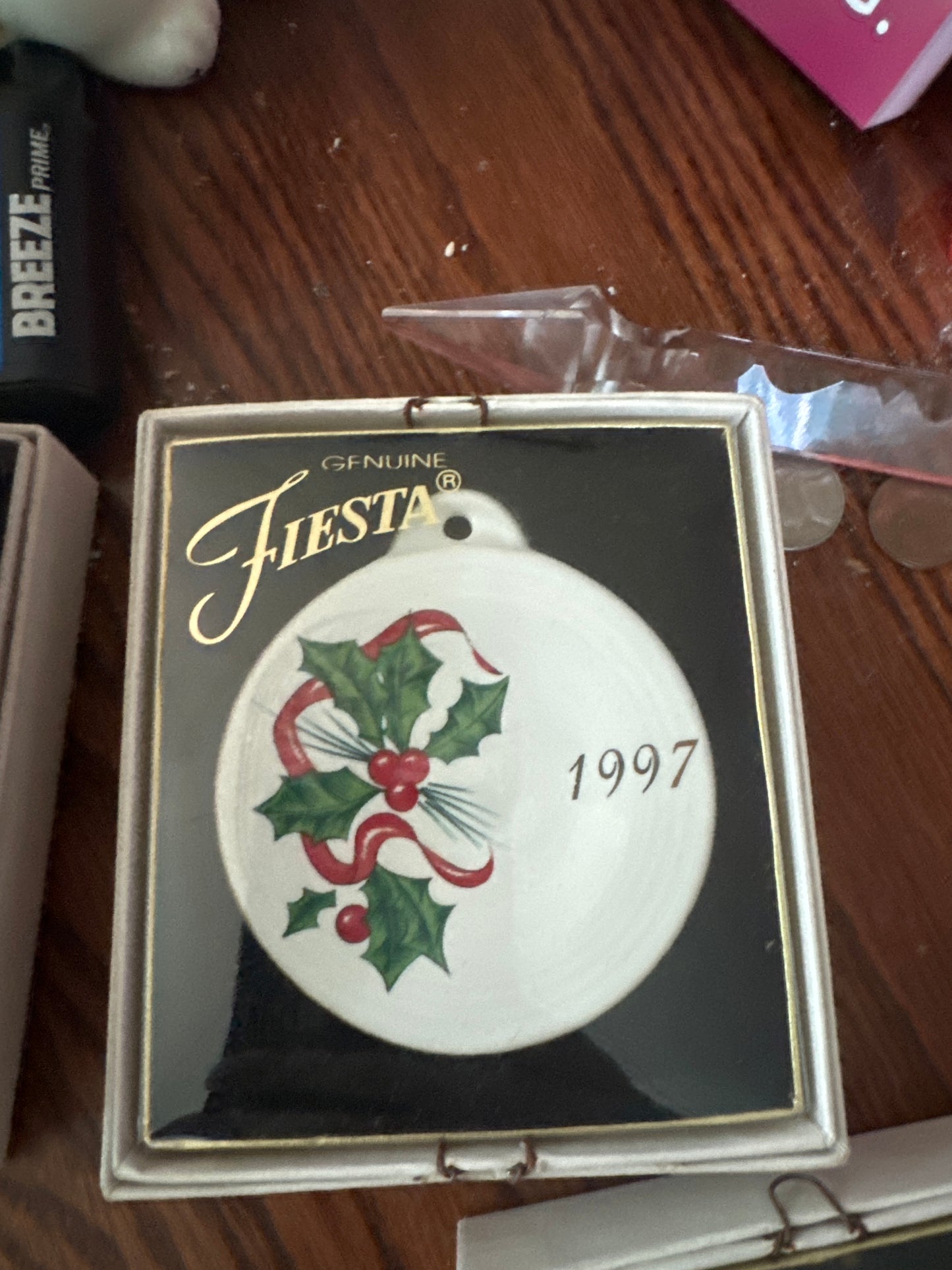 Fiesta Holly and Ribbon Ornament 1997