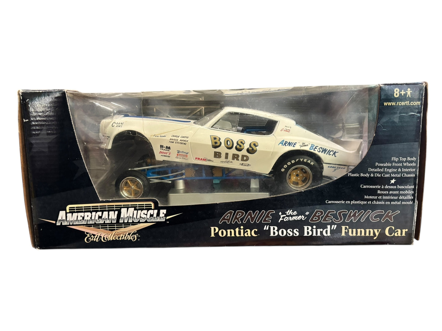Arnie The Farmer Beswick AUTOGRAPHED Pontiac Boss Bird Funny Car, American Muscle Ertle Collectibles