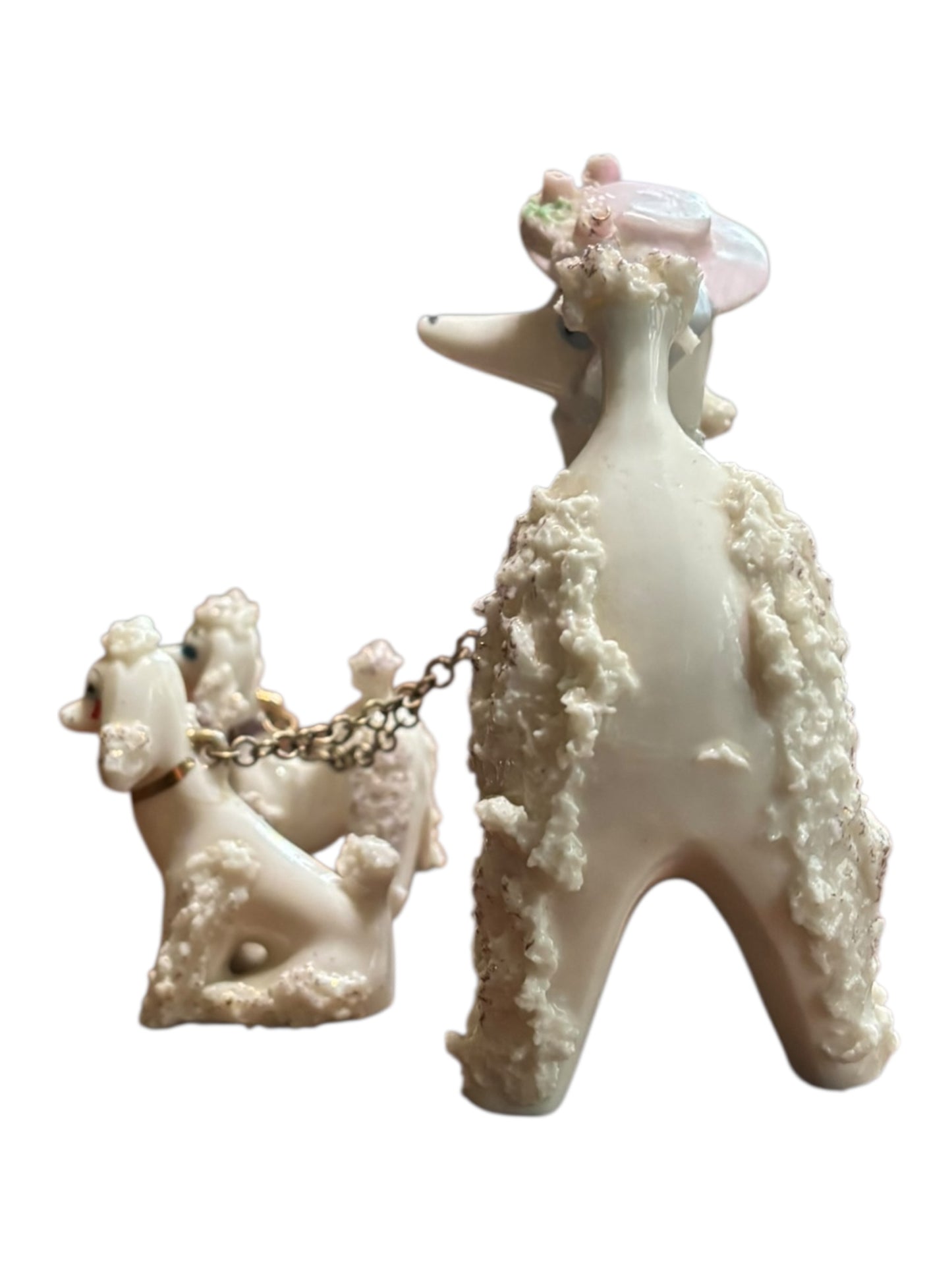 Vintage Spaghetti Poodles, Pups With Chains 5” & 2.5”