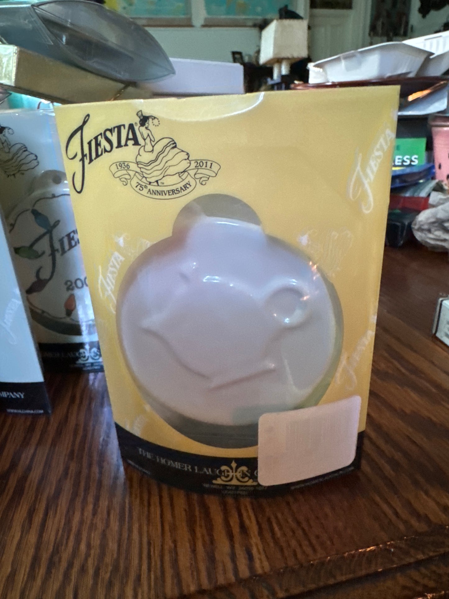 Fiesta Ornament Embossed White HLCCA Exclusive Teapot only 144 made