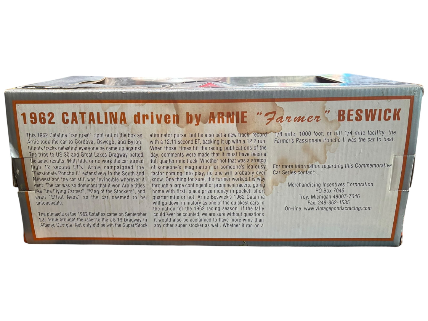 Arnie “The Farmer” Beswick Signed 1962 Catalina Limited Edition Collectors Car By Ertl Collectibles