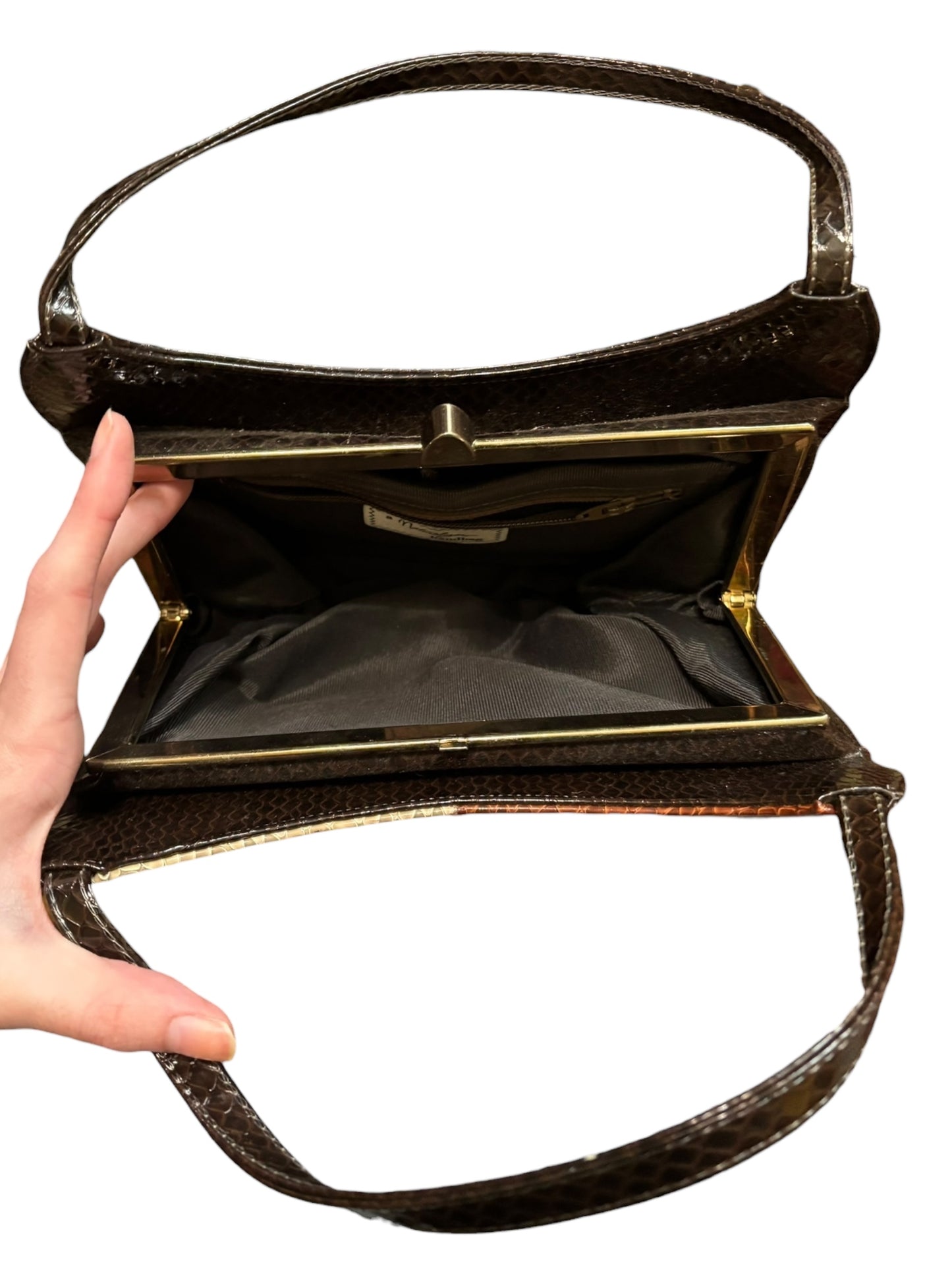 Vintage Patchwork Leather Purse Handbag 12” with Handles