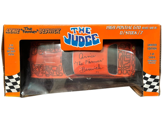 Limited Edition Arnie The Farmer Beswick AUTOGRAPHED 1969 Pontiac GTO, The Judge, Ertl Collectibles