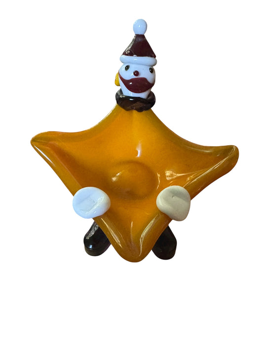 Vintage Murano Glass Clown Ashtray Hand Blown Italy