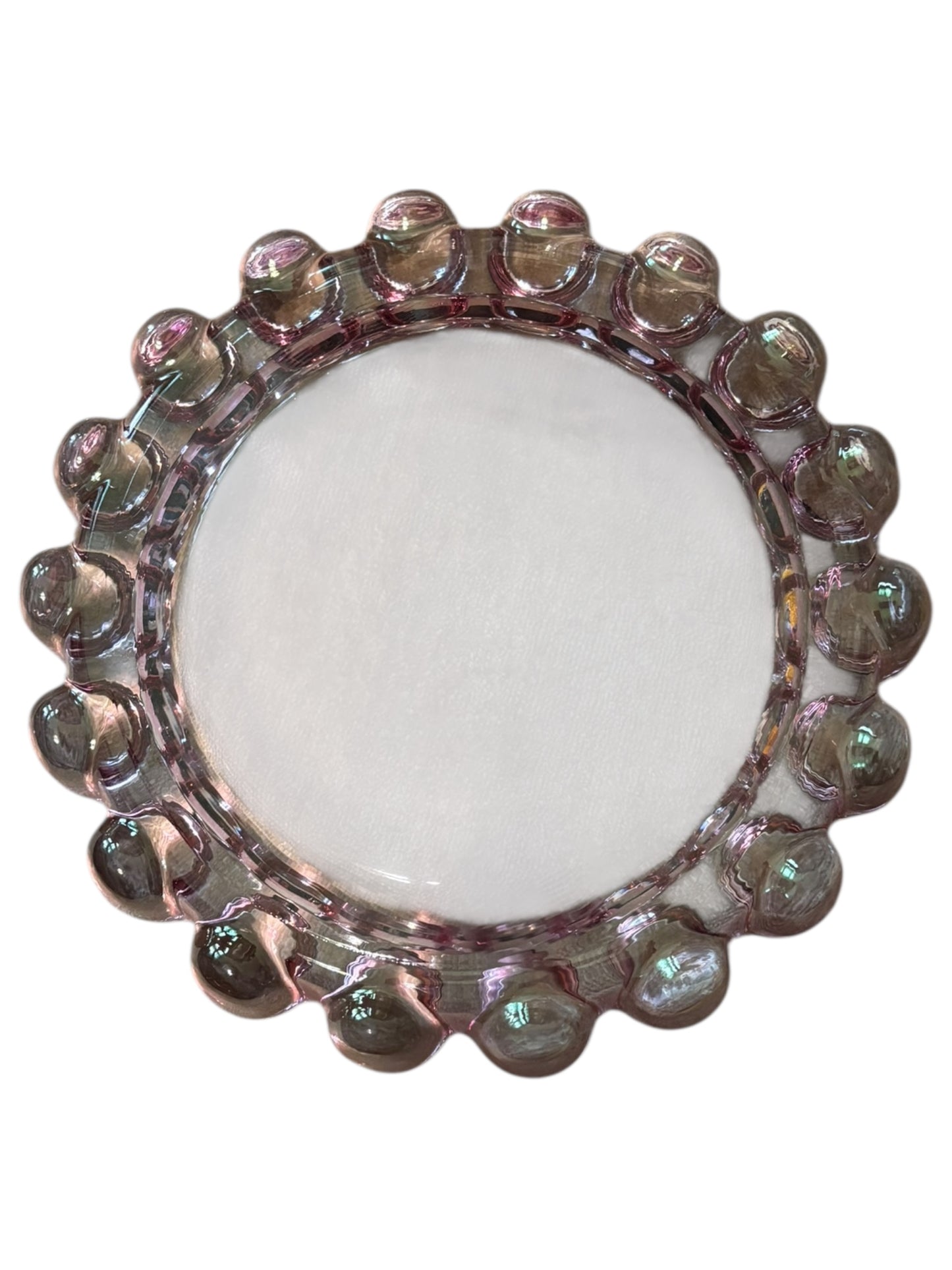 Vintage Rose Pink MCM Boopie Bubble Ashtray Anchor Hocking Dish 7.5”