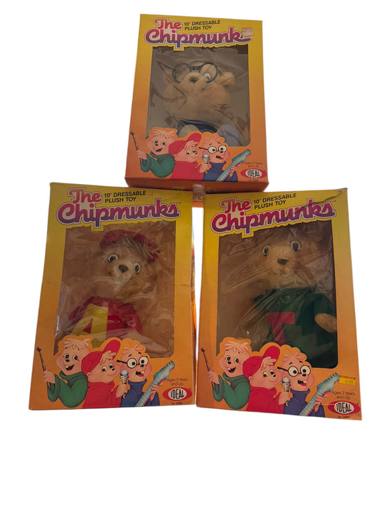 Vintage 1983 Chipmunks 10" Alvin Simon Theodore  in Original Box
