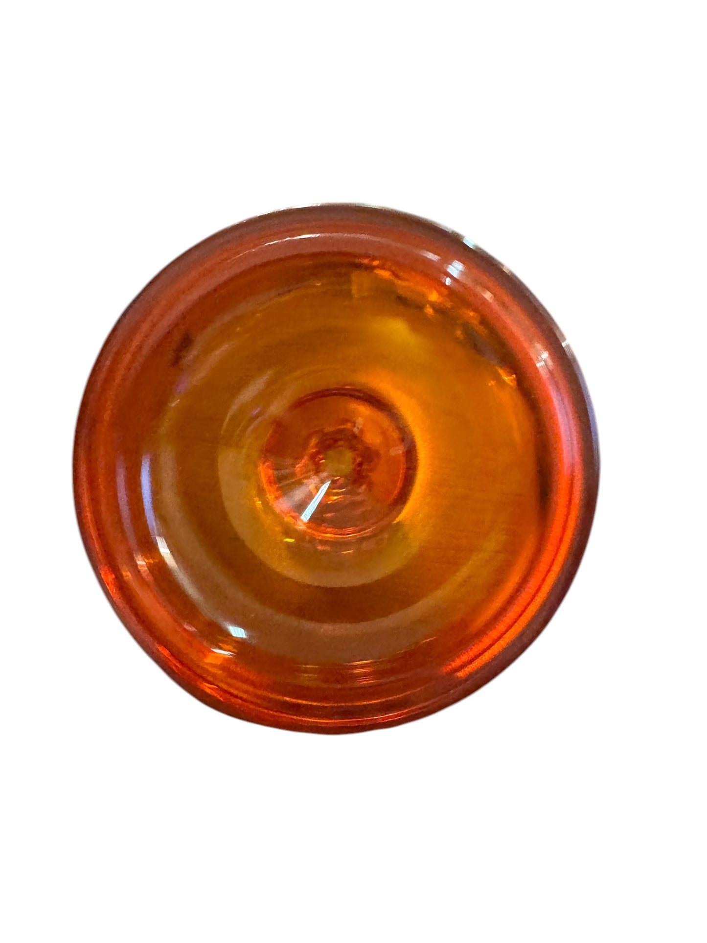 Vintage Viking Glass Persimmon Candy Dish with Lid