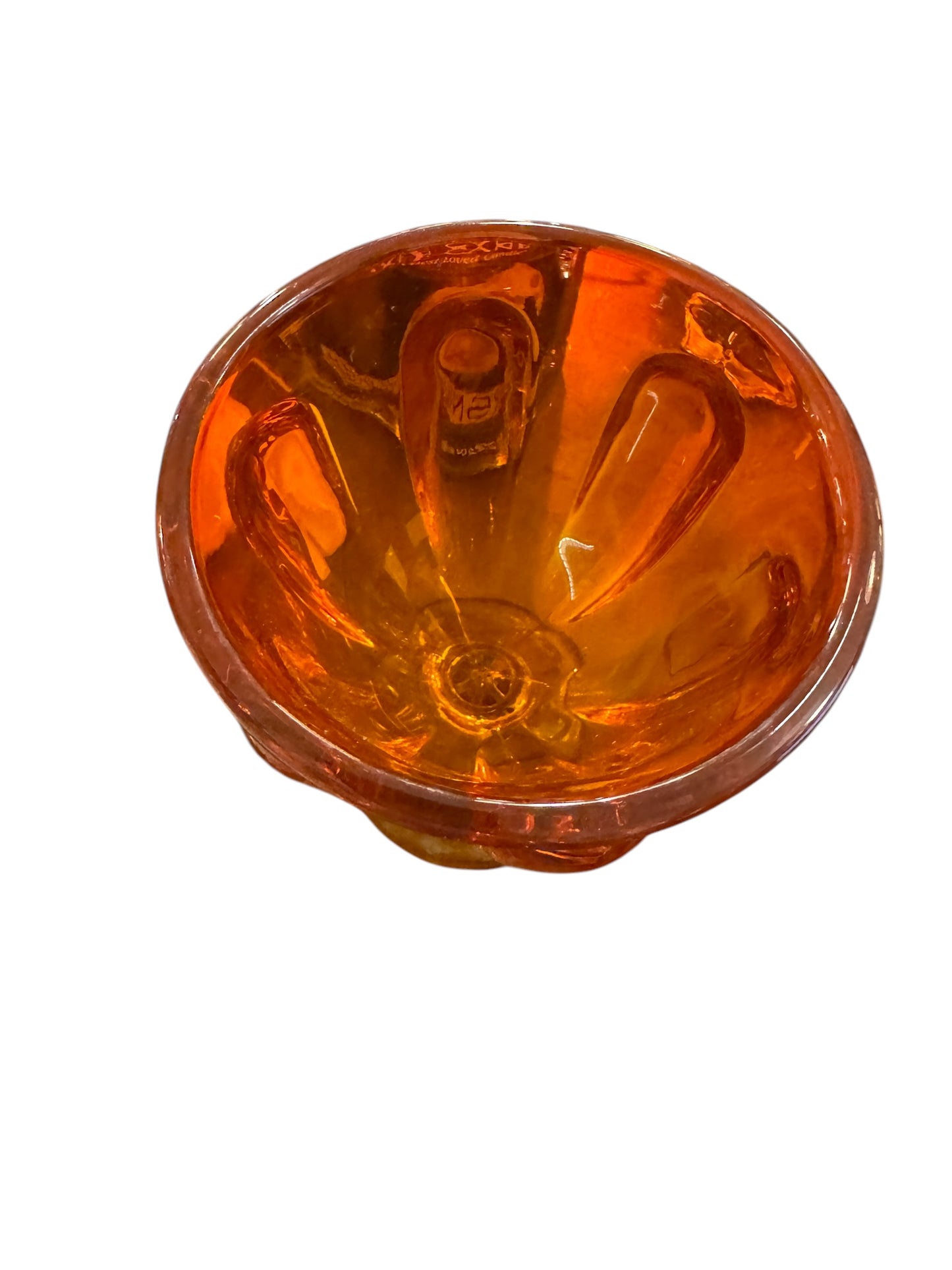 Vintage Viking Glass Persimmon Candy Dish with Lid