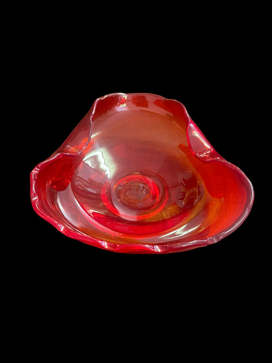 Viking Glass Wave Rolled Edge Glass Candy Dish / Ashtray