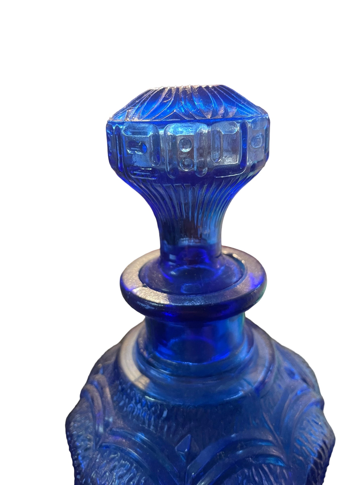 Vintage Cobalt Glass Decanter #2 in Very Rich Beautiful Blue
