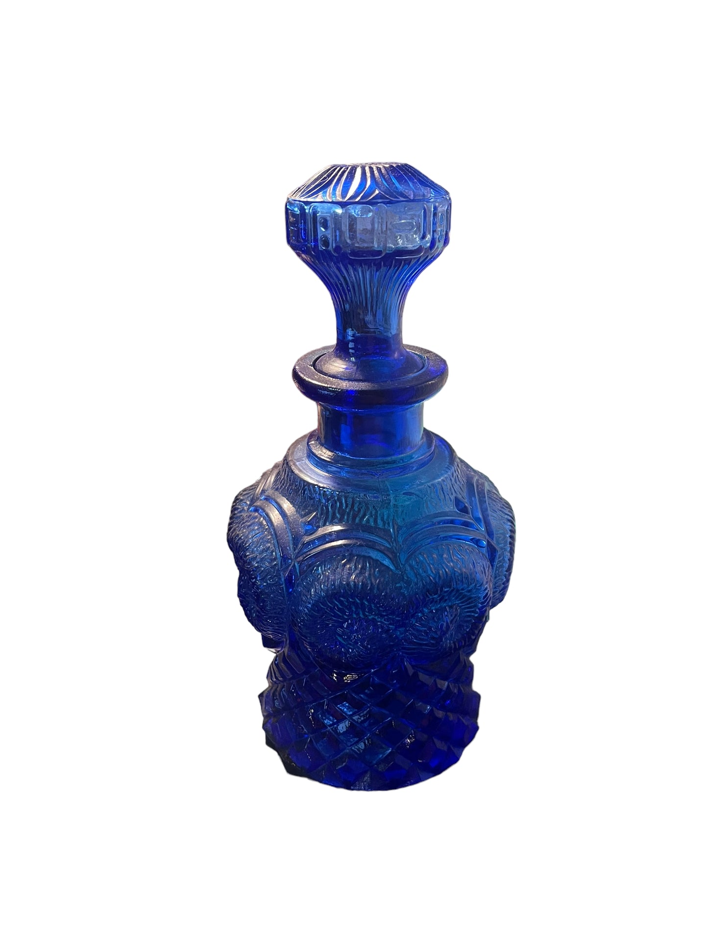 Vintage Cobalt Glass Decanter #2 in Very Rich Beautiful Blue
