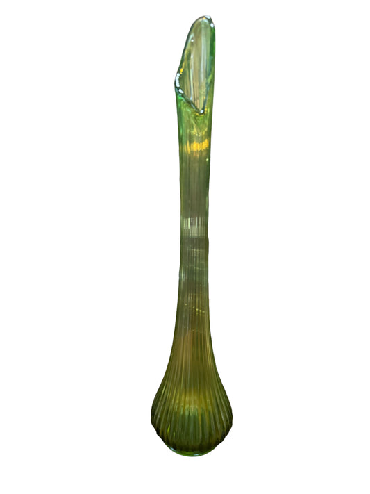 L.E. Smith 20” Broken Column Vase in Green