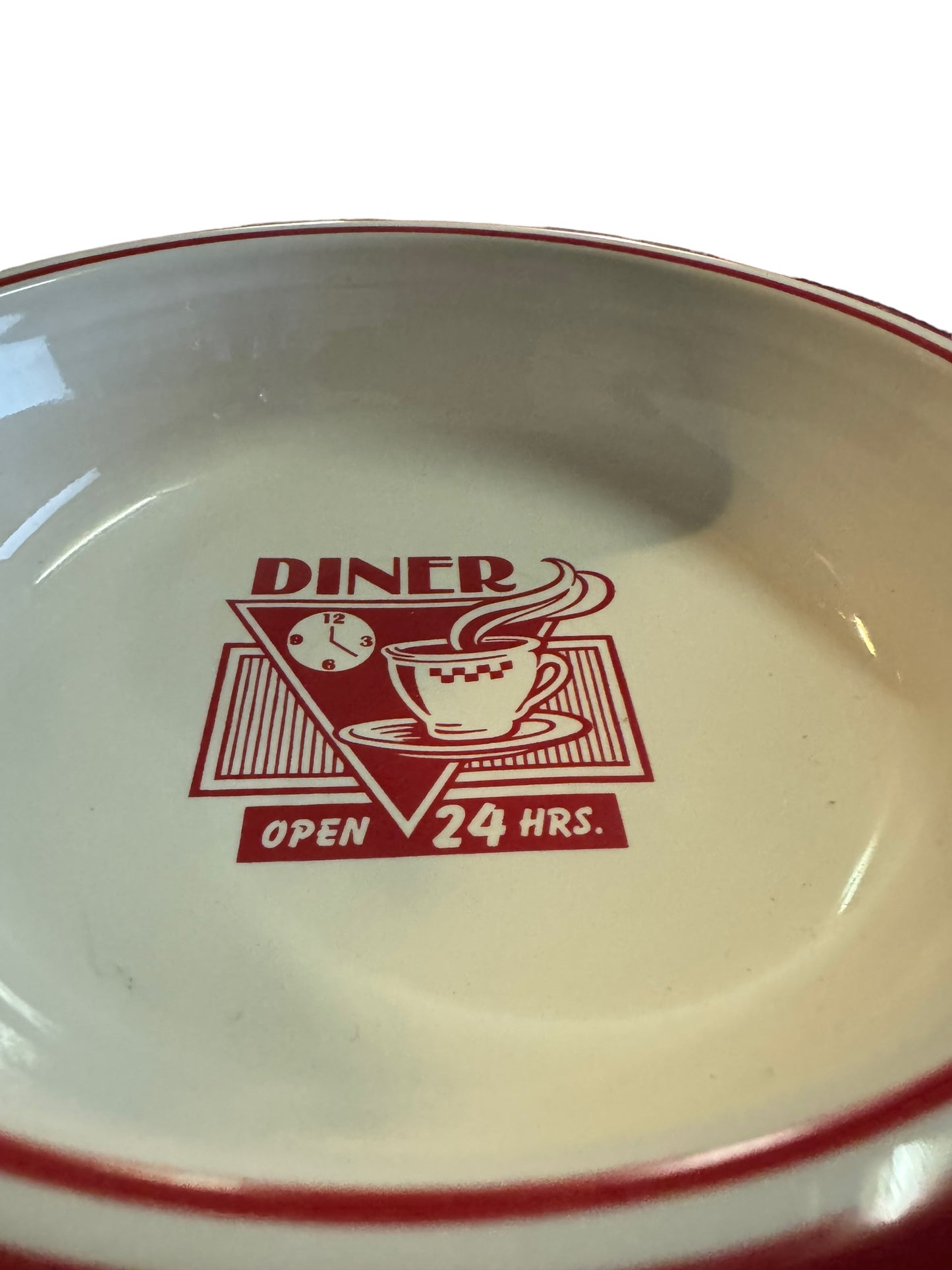 Fiesta Red Diner Decal Bowl - Open 24 Hours