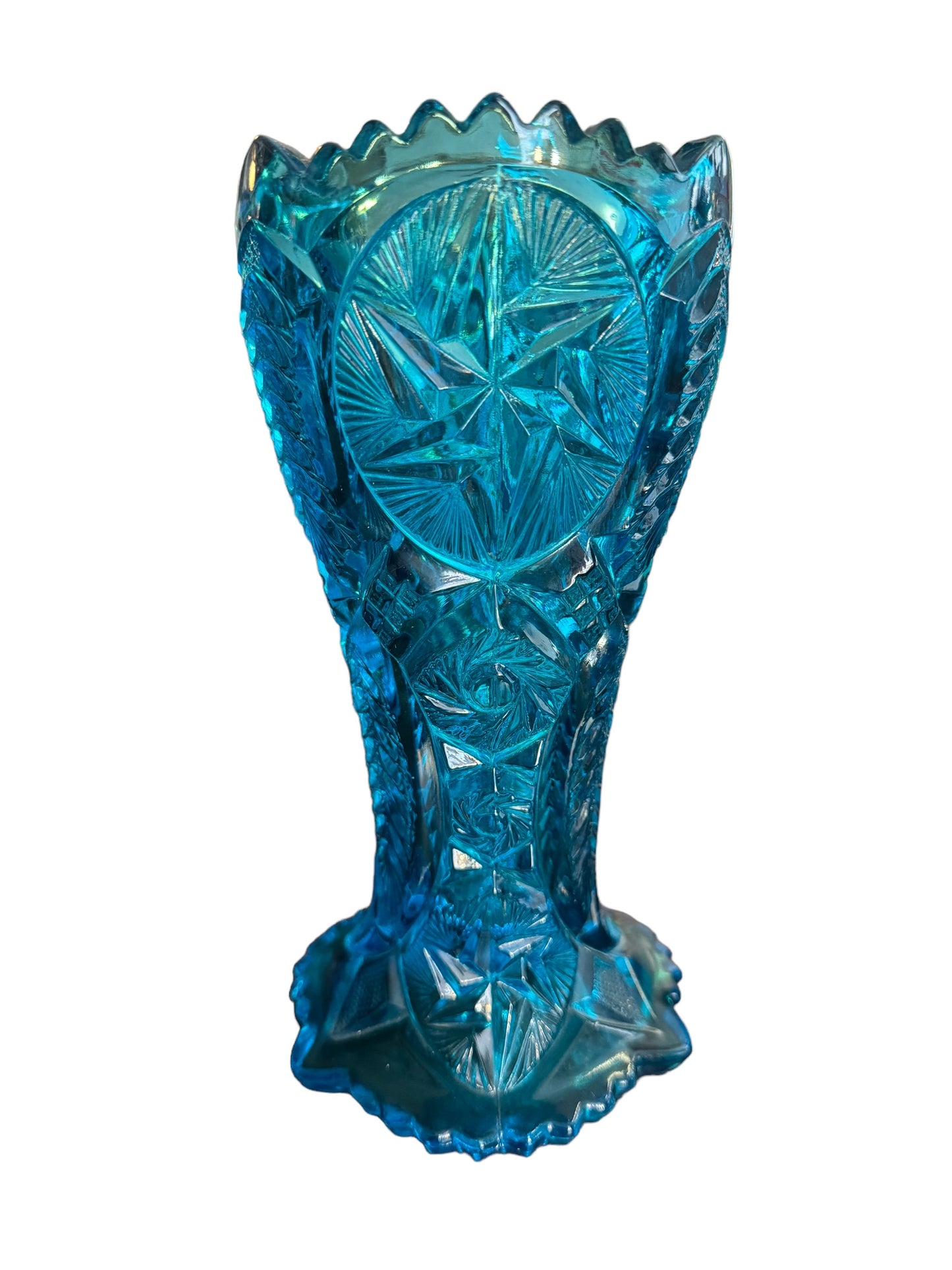 EAPG Blue Glass 9" Vase