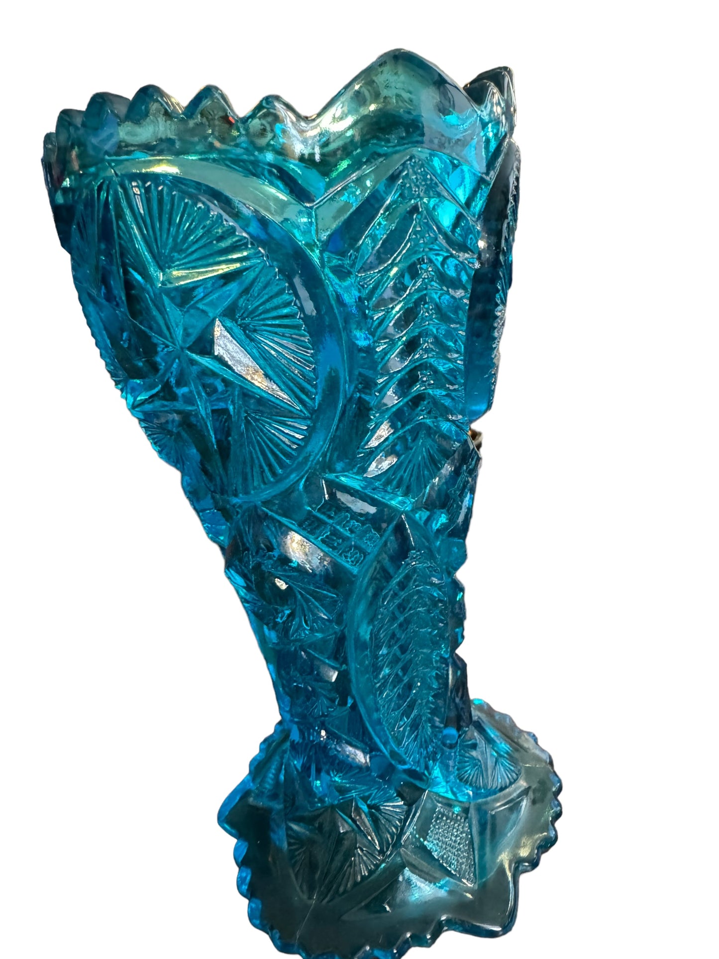 EAPG Blue Glass 9" Vase