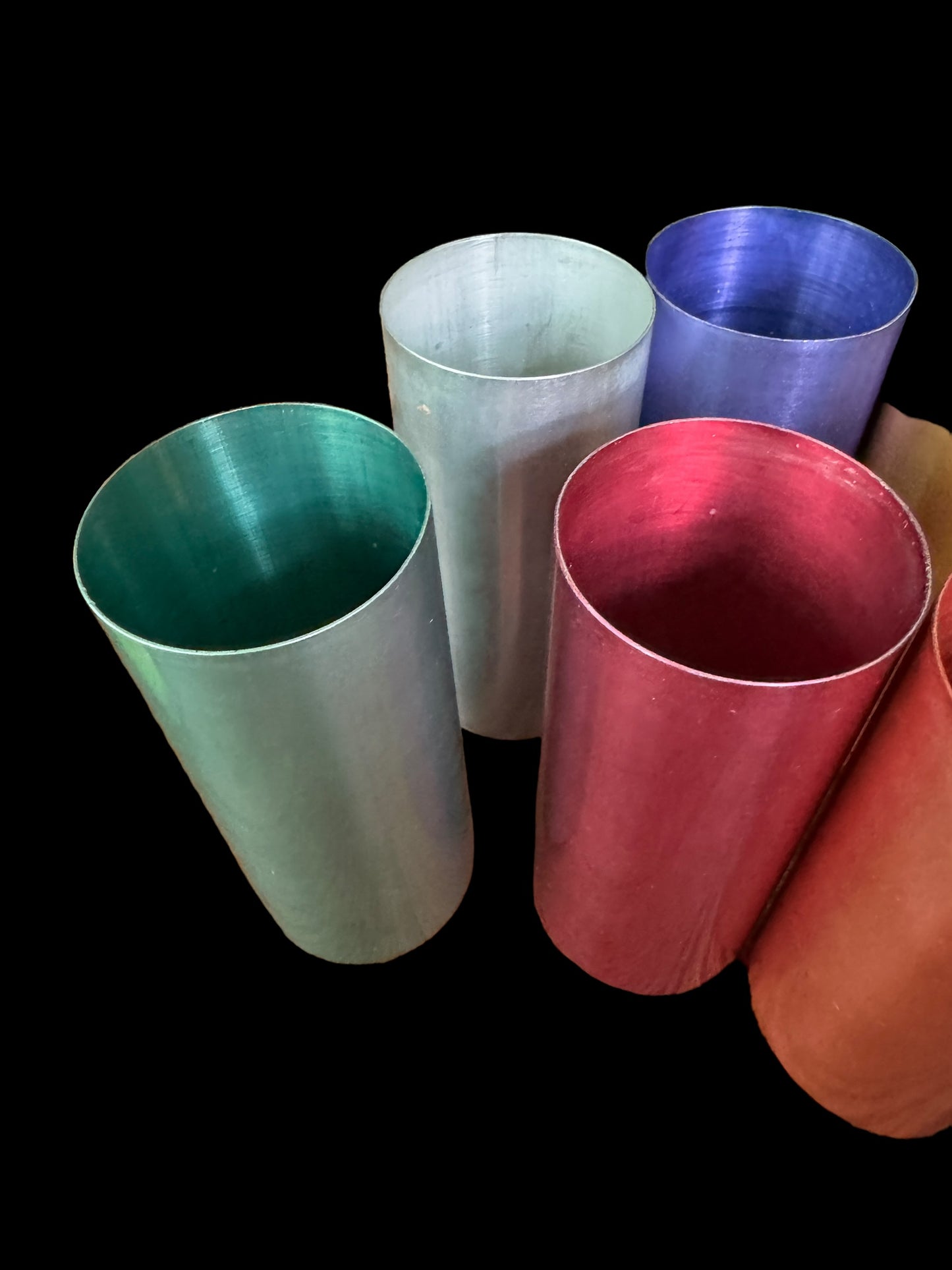 Vintage 8 Perma Hues Anodized Spun Aluminum Tumblers Cups