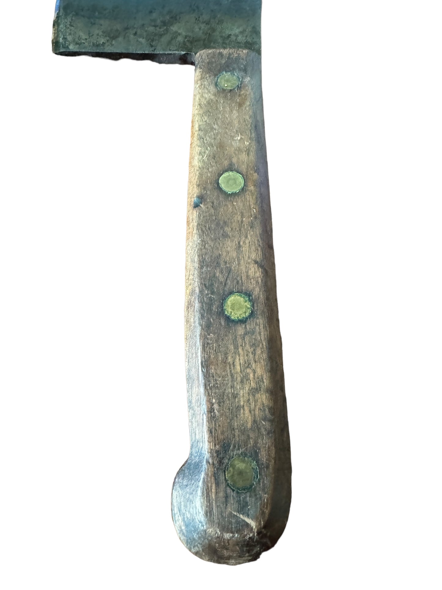 Vintage Village Blacksmith Butcher Meat Cleaver Wood Handle, 15” Long 8” Blade #8