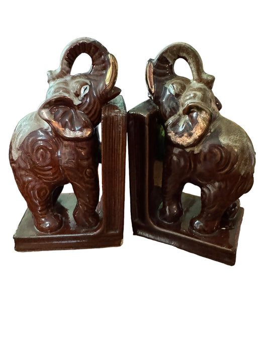 Vintage Pair of MCM Elephant Bookends