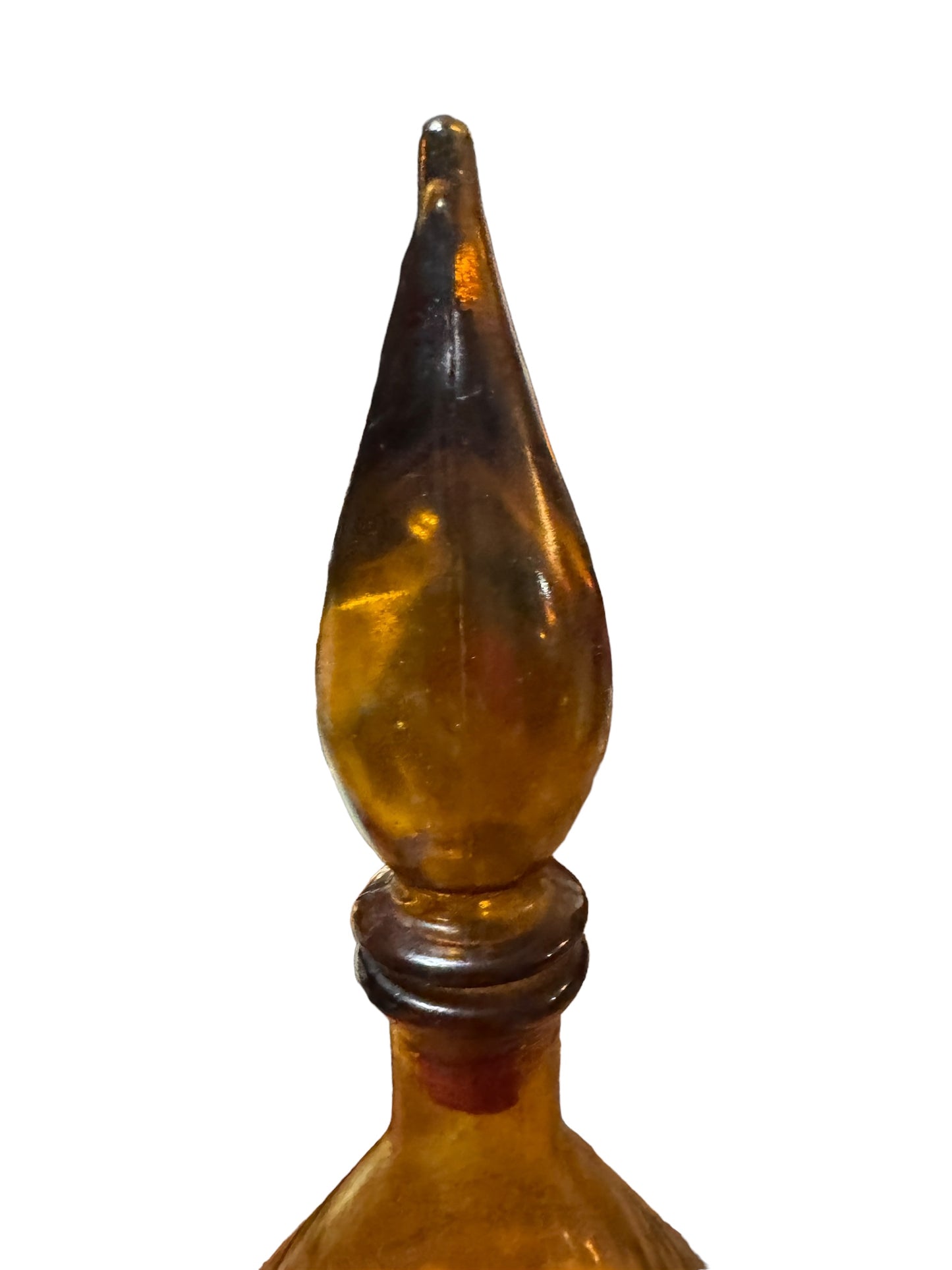 Vintage Empoli Genie Bottle Decanter in Amber 14x7