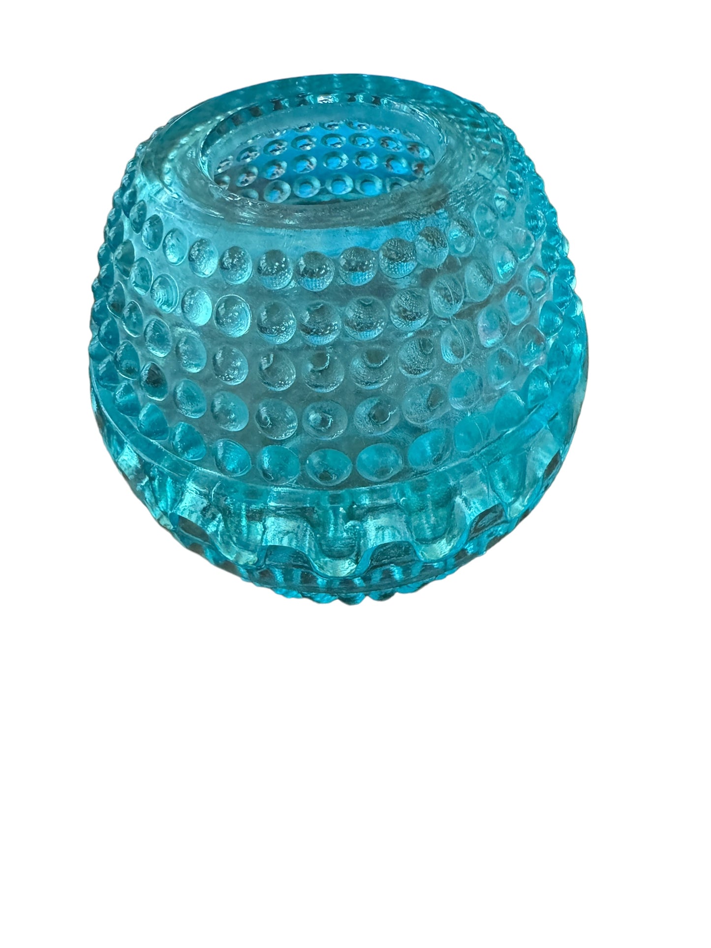 Fairy Lamp Blue Indiana Glass Hobnail Candle Holder