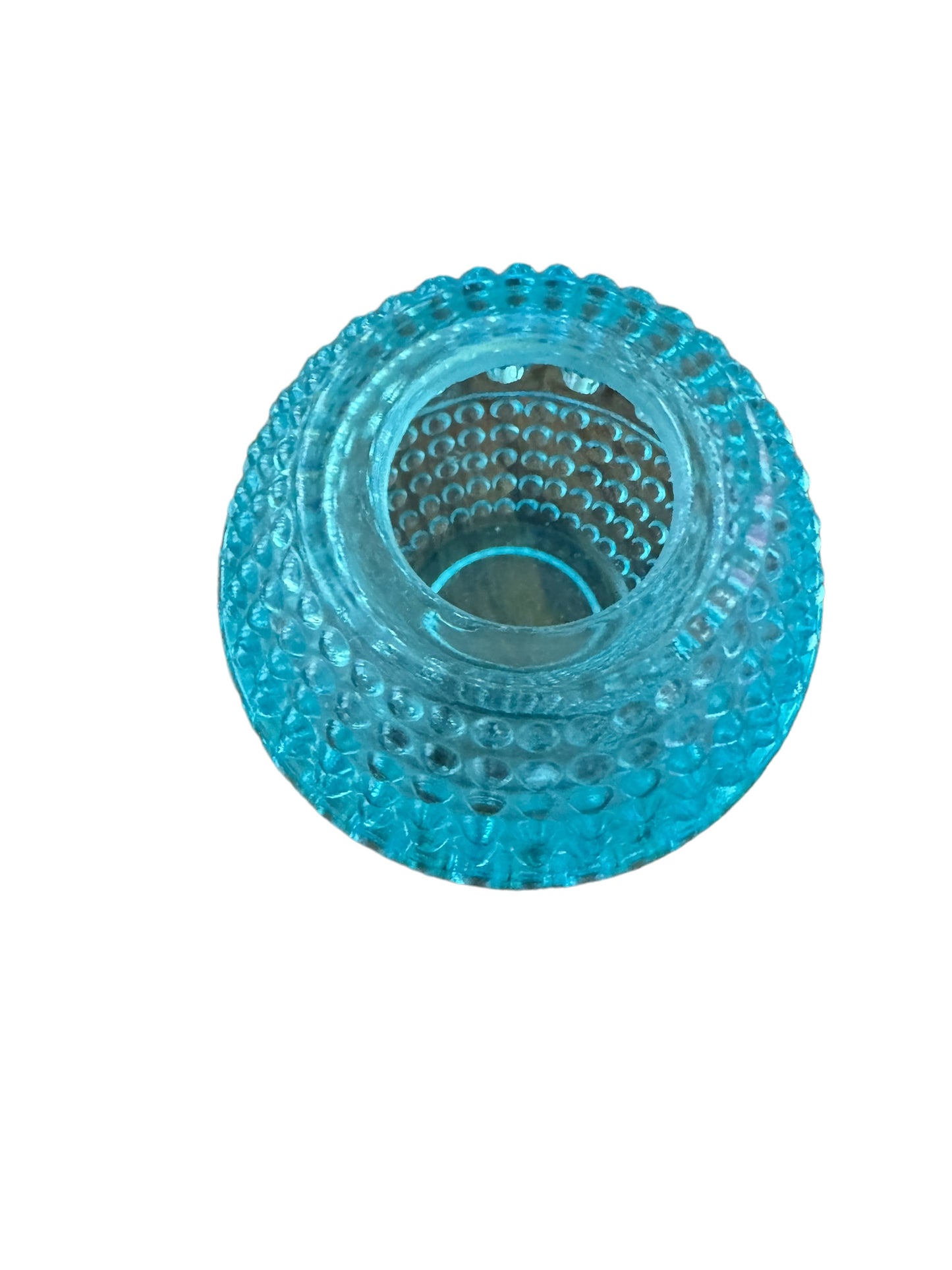 Fairy Lamp Blue Indiana Glass Hobnail Candle Holder