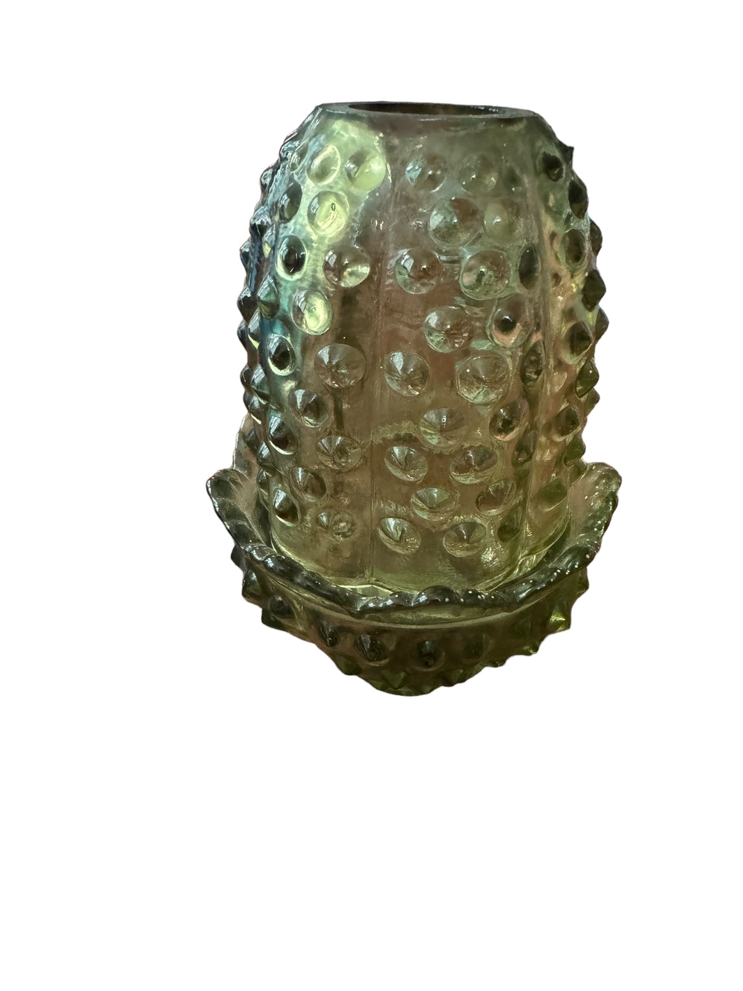 Fenton Colonial Green Hobnail Fairy Lamp