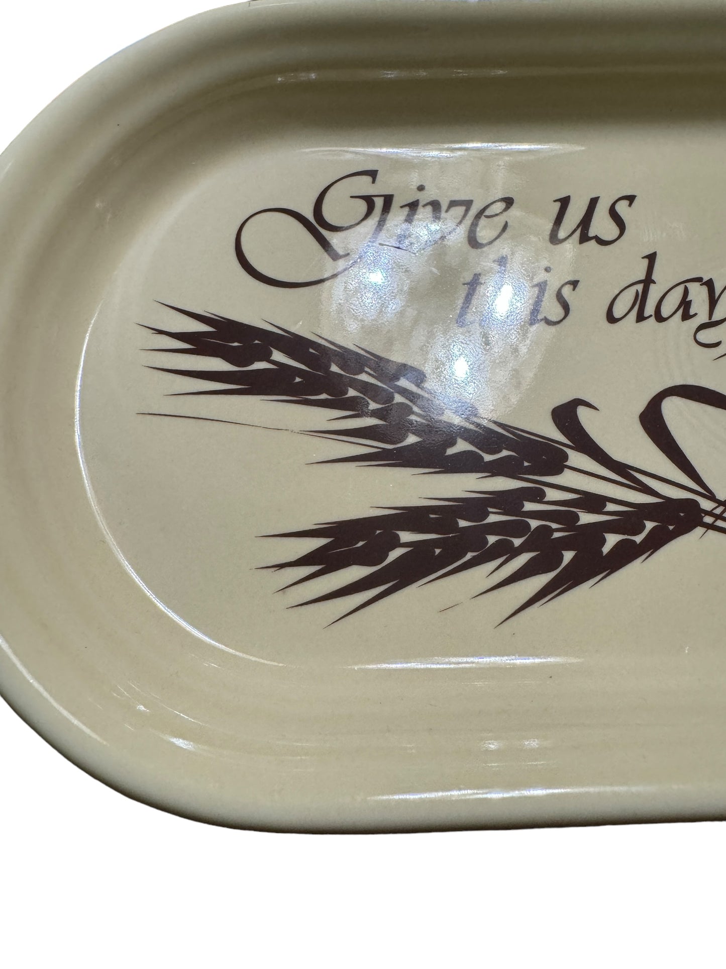 Fiesta Bread Tray with Give Us This Day Our Daily Bread Decal RARE