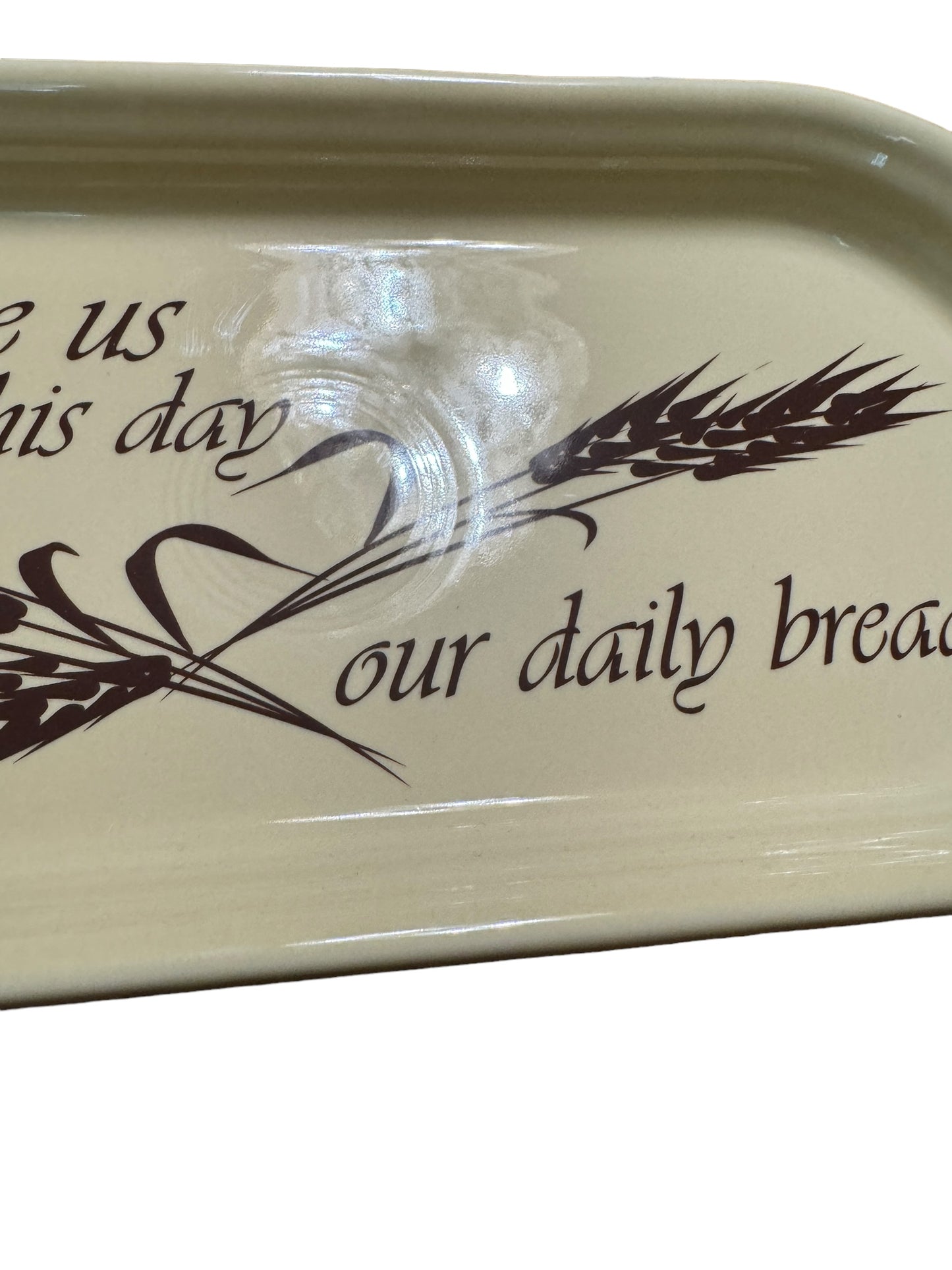 Fiesta Bread Tray with Give Us This Day Our Daily Bread Decal RARE