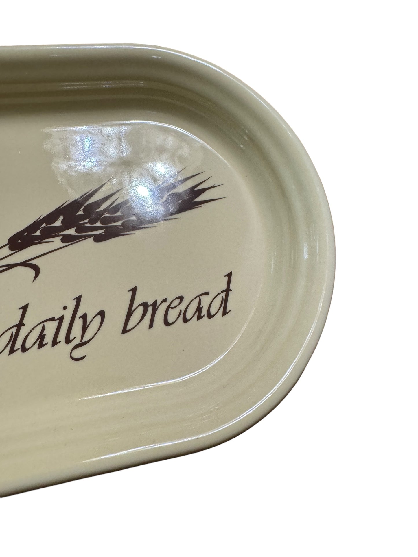 Fiesta Bread Tray with Give Us This Day Our Daily Bread Decal RARE