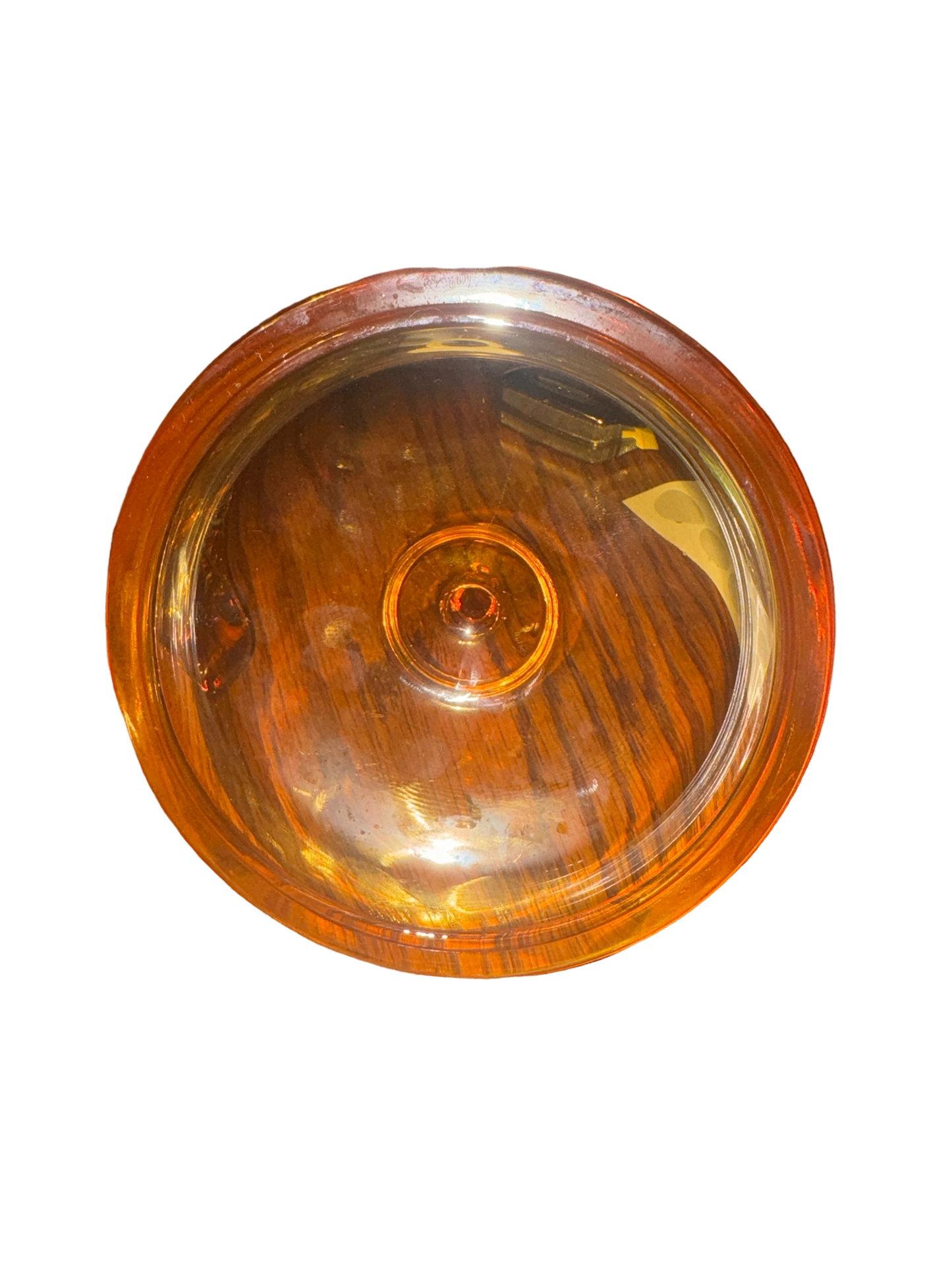 Vintage Viking Glass Epic Drape Candy Dish with Lid in Amber 3 Toe Tres Foil