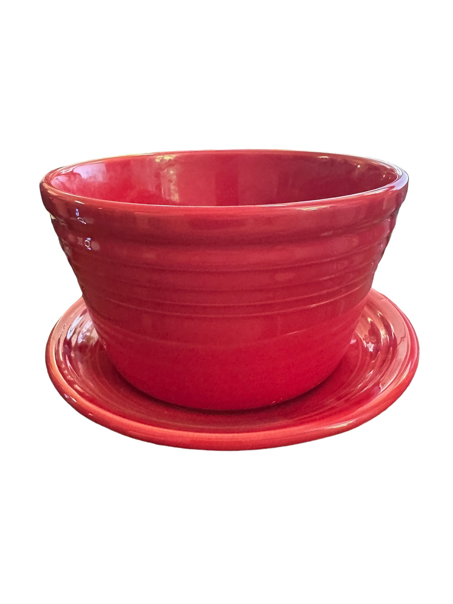 Fiesta Scarlet Flower Pot With Base!- Very Hard To Find