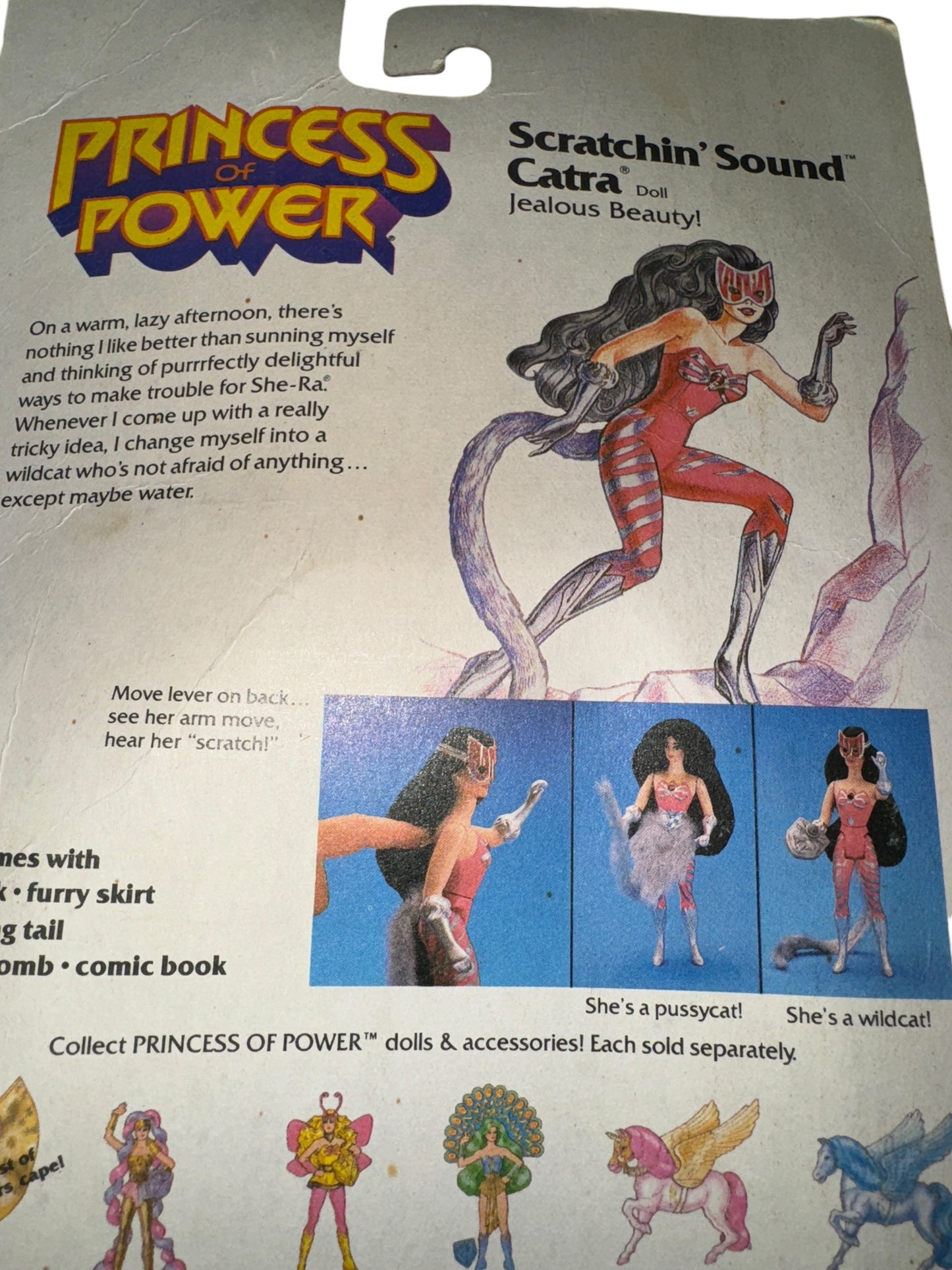 She Ra MOTU Princess of Power POP Moc Scratchin Sound CATRA Still Sealed 1984 Mattel