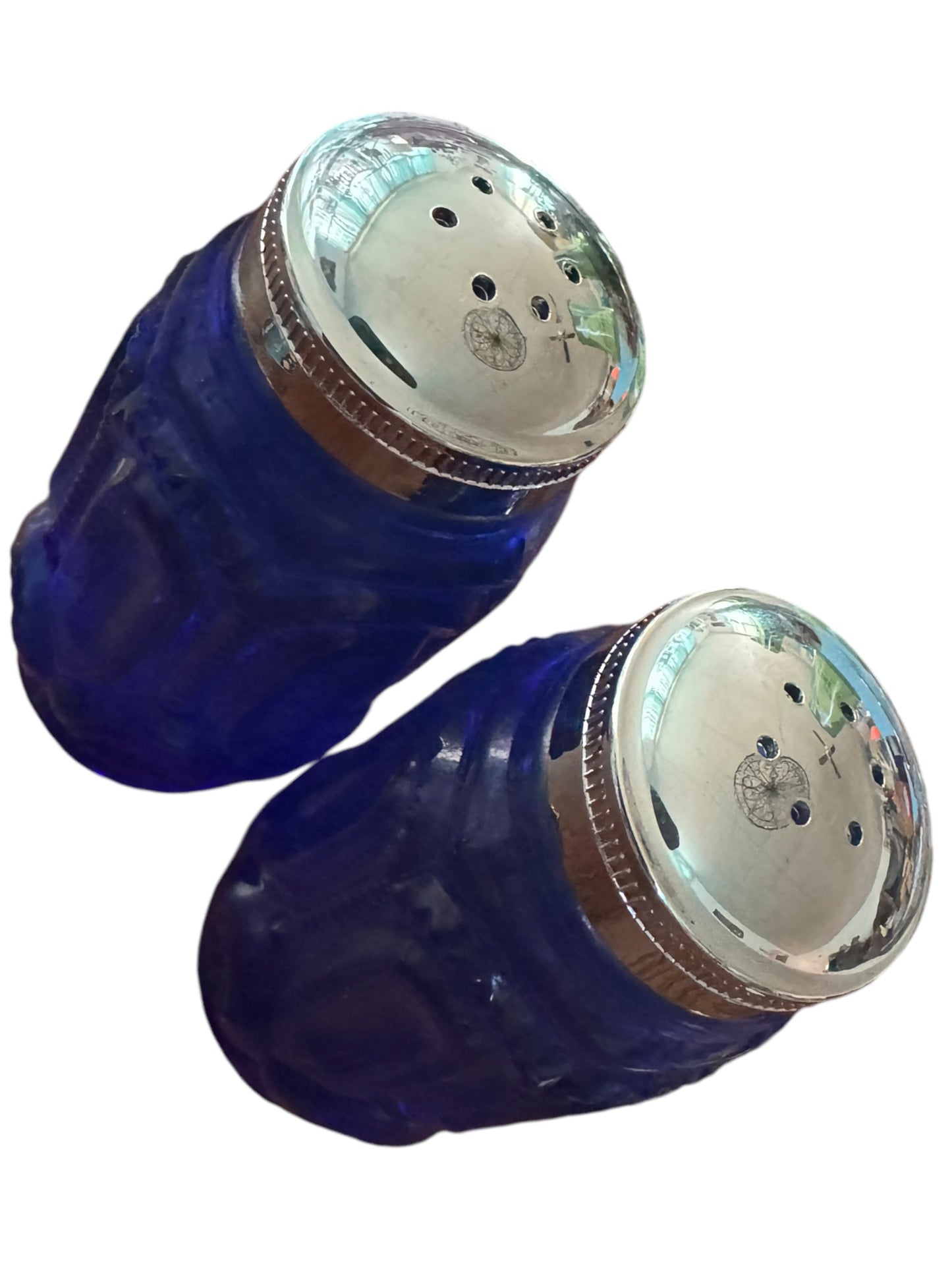 L. E. Smith RARE Vintage Cobalt Salt and Pepper Shakers