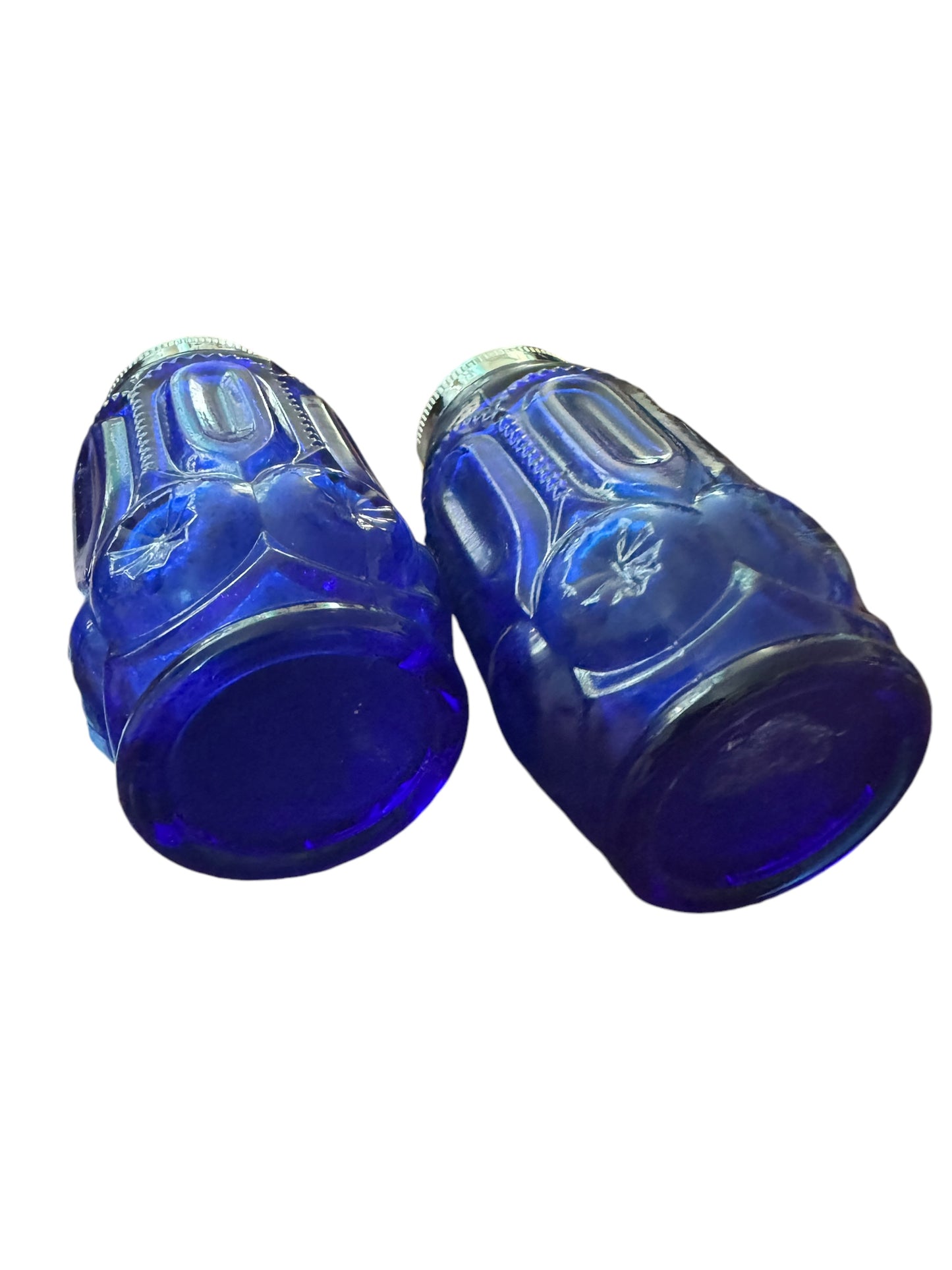 L. E. Smith RARE Vintage Cobalt Salt and Pepper Shakers