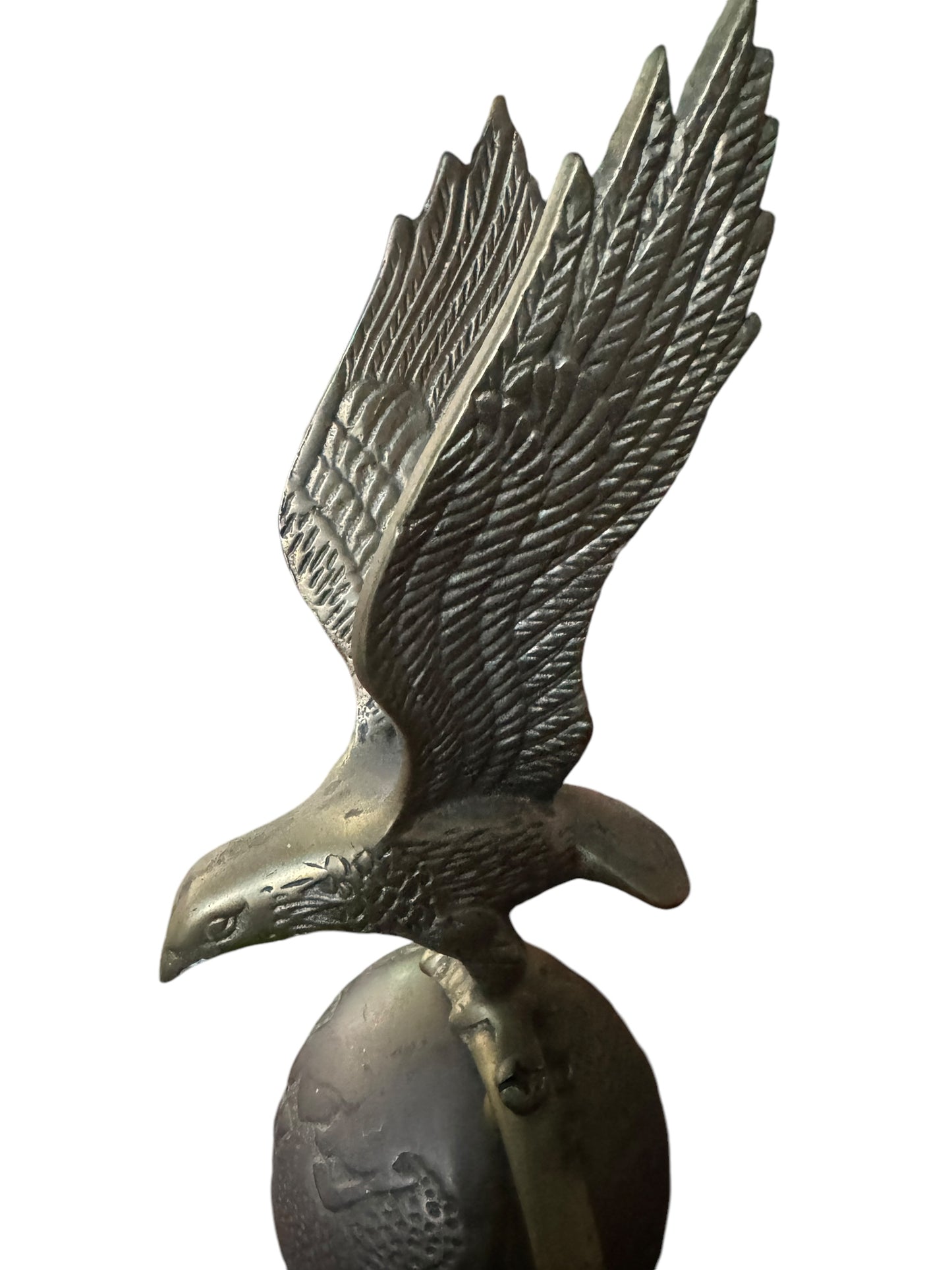 Vintage Large Brass Eagle on Globe with Coin Bank