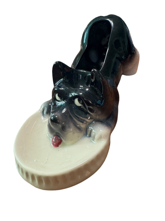 Vintage McCoy Ceramic Scottie Dog Valet Dresser Caddy / Planter