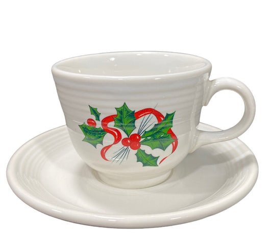 Fiesta Holly and Ribbon Cup and Sauser Set